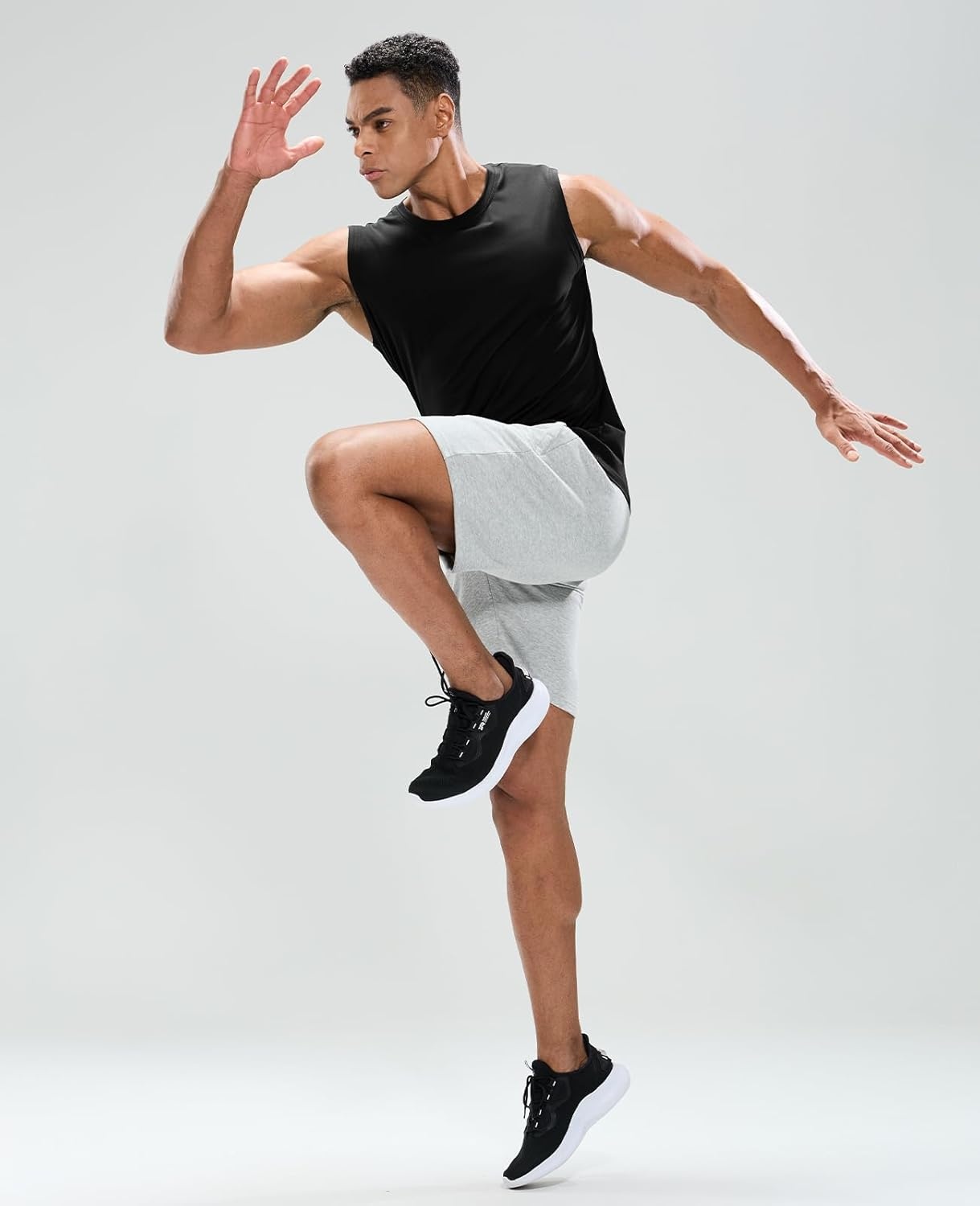 image:imageMIER Mens Tank Tops Cotton Sleeveless Muscle Shirts for Workout Running Athletic Gym Lounge Casual BreathableBlack