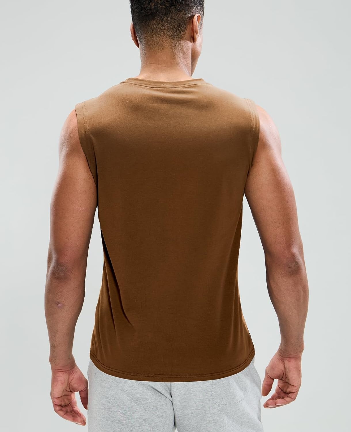 image:imageMIER Mens Tank Tops Cotton Sleeveless Muscle Shirts for Workout Running Athletic Gym Lounge Casual BreathableBrown