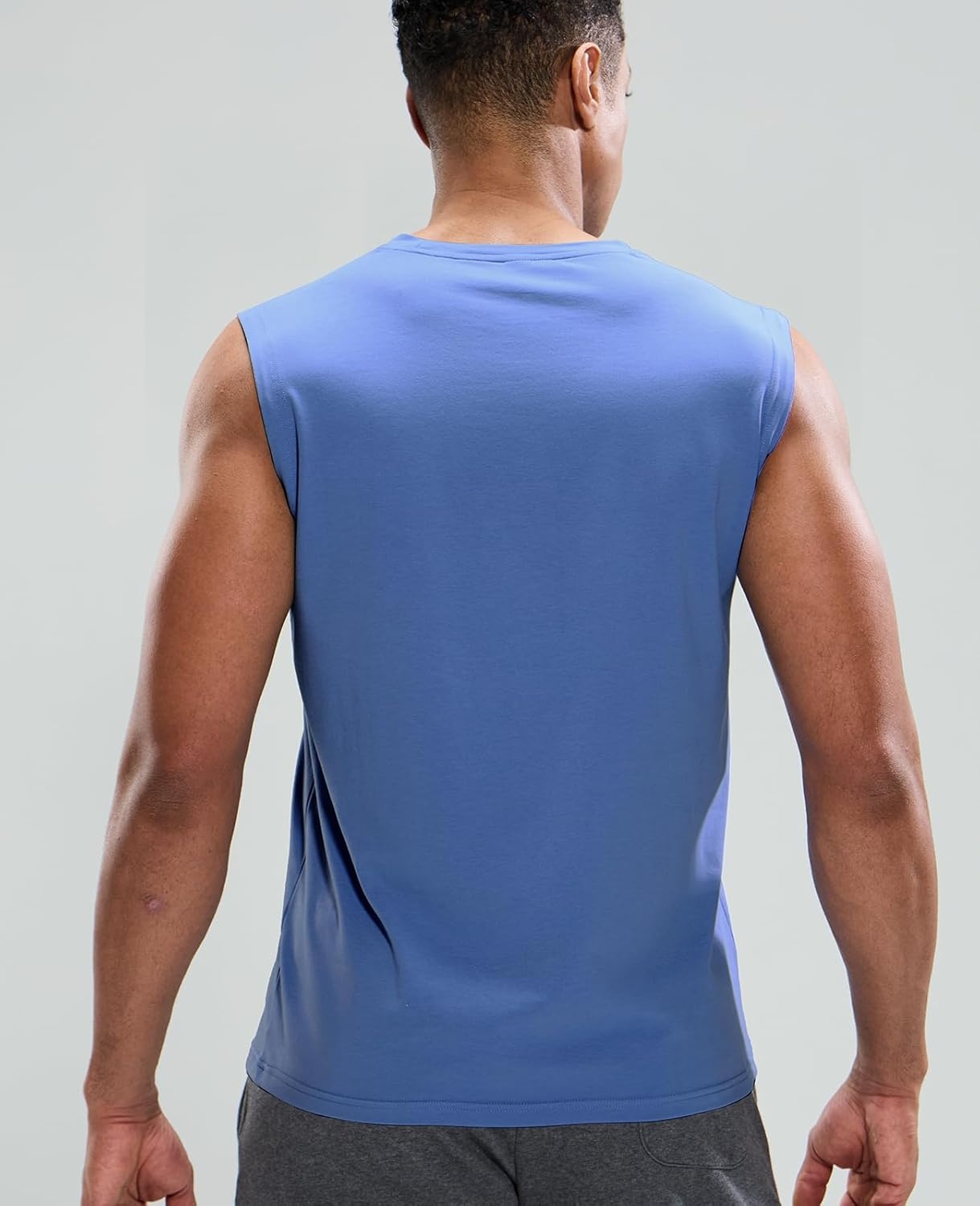 image:imageMIER Mens Tank Tops Cotton Sleeveless Muscle Shirts for Workout Running Athletic Gym Lounge Casual BreathableDusty Blue