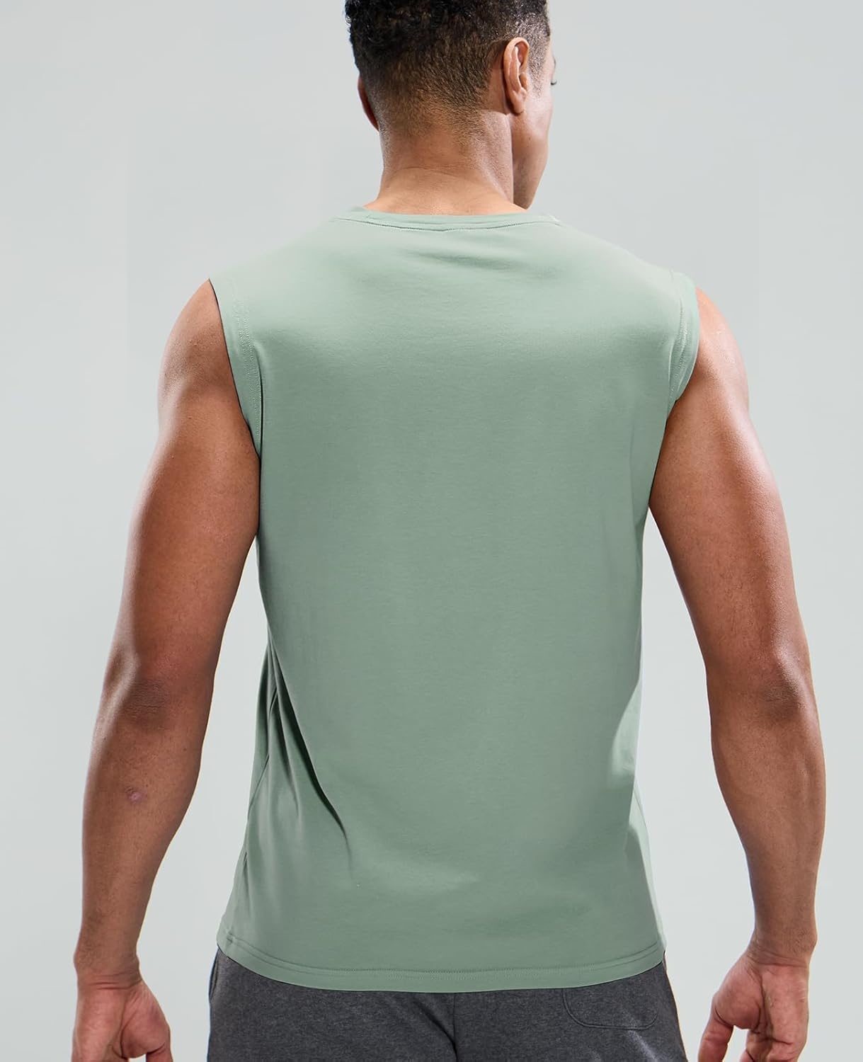 image:imageMIER Mens Tank Tops Cotton Sleeveless Muscle Shirts for Workout Running Athletic Gym Lounge Casual BreathableDusty Green