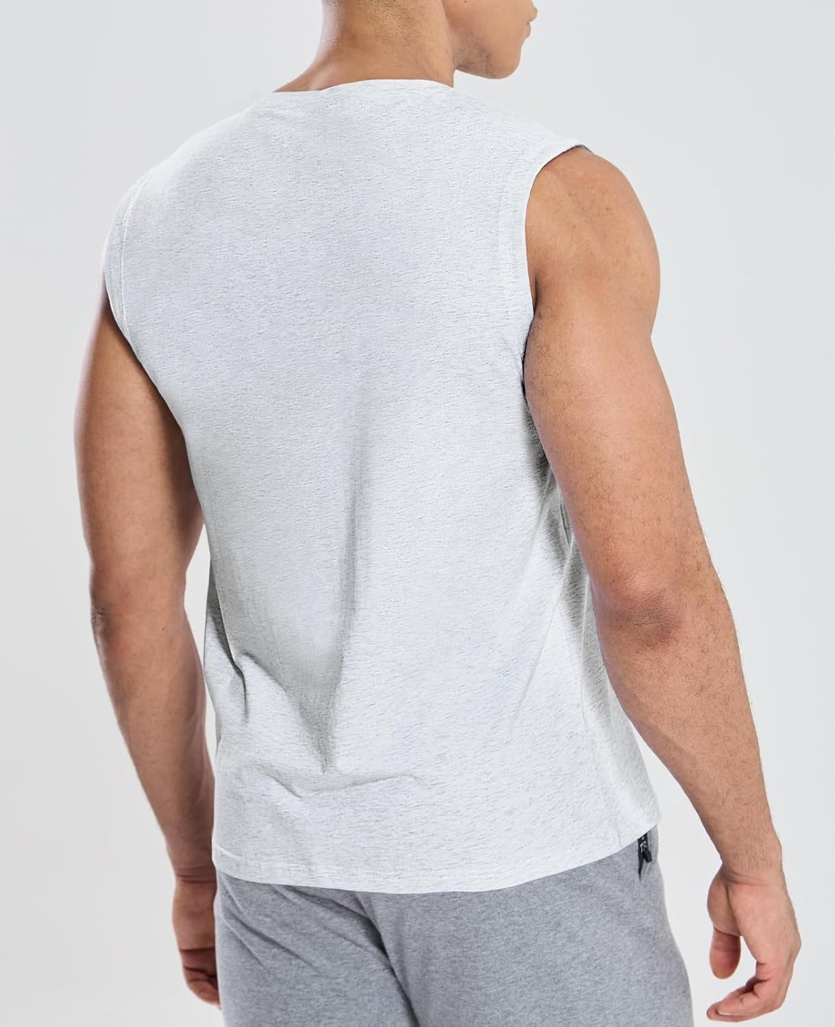 image:imageMIER Mens Tank Tops Cotton Sleeveless Muscle Shirts for Workout Running Athletic Gym Lounge Casual BreathableHeather Beige
