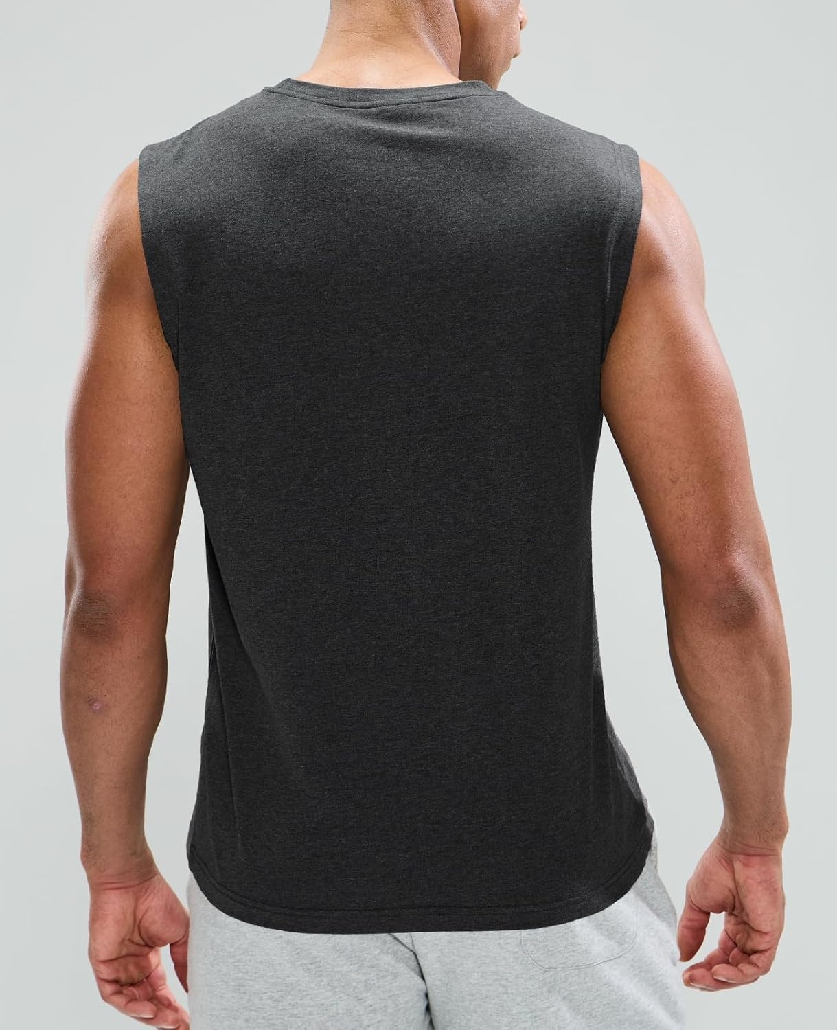 image:imageMIER Mens Tank Tops Cotton Sleeveless Muscle Shirts for Workout Running Athletic Gym Lounge Casual BreathableHeather Dark Grey
