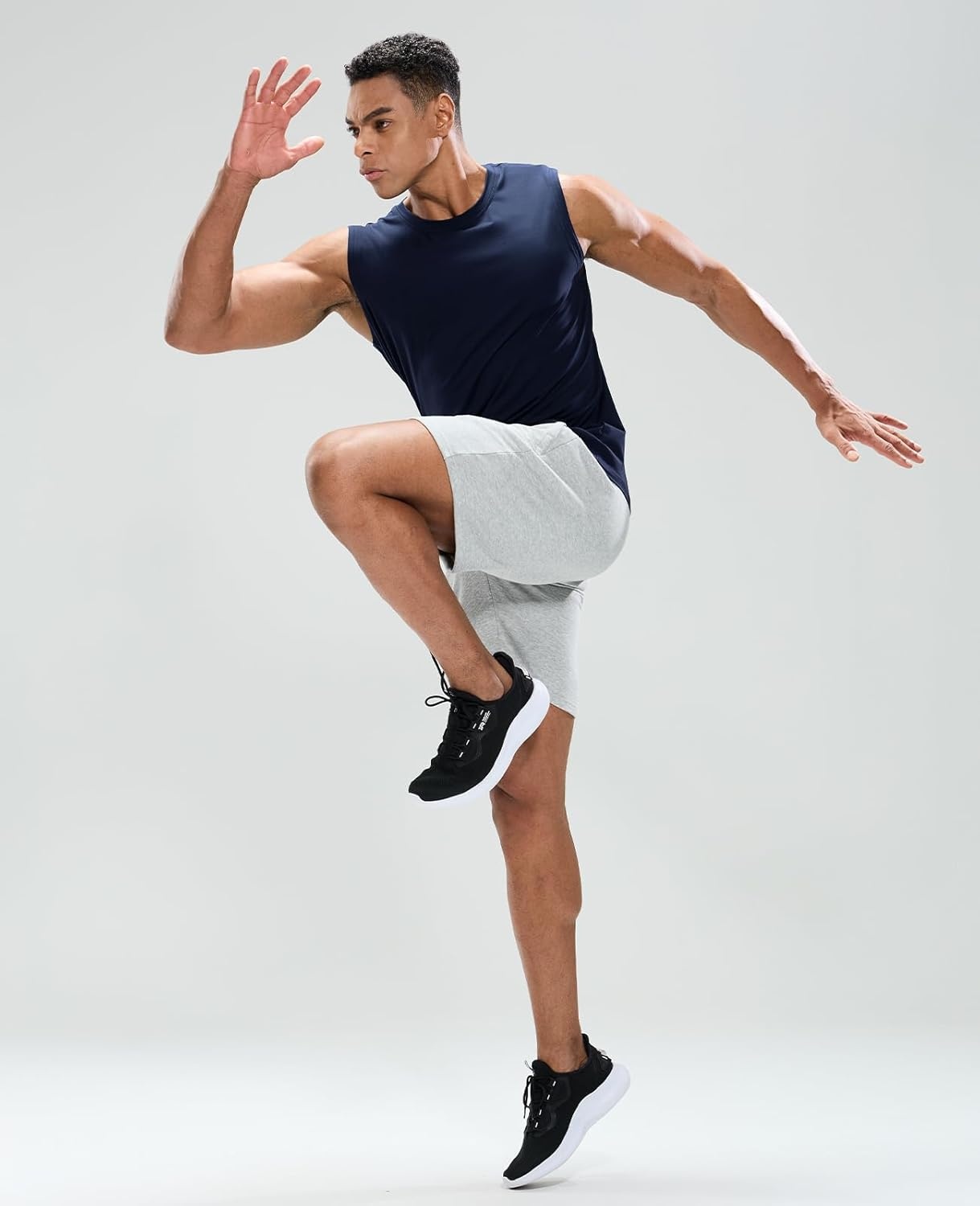 image:imageMIER Mens Tank Tops Cotton Sleeveless Muscle Shirts for Workout Running Athletic Gym Lounge Casual BreathableNavy