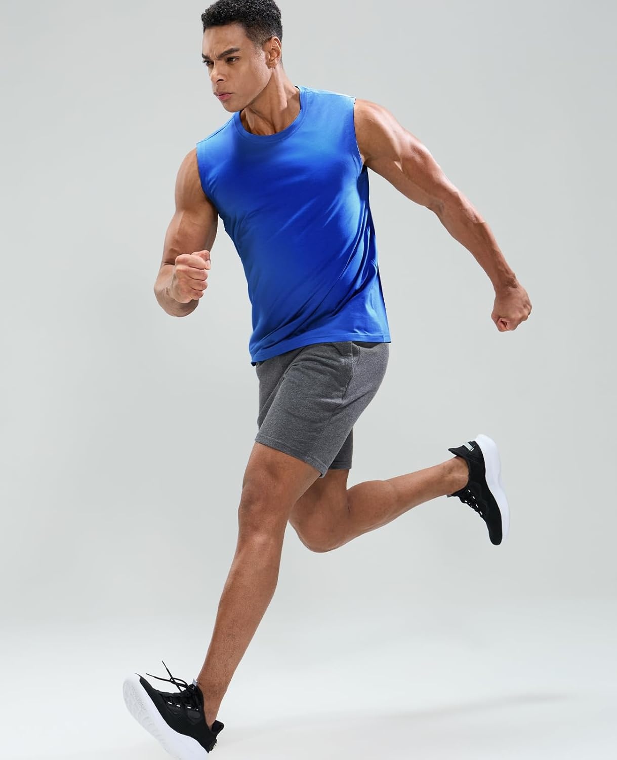 image:imageMIER Mens Tank Tops Cotton Sleeveless Muscle Shirts for Workout Running Athletic Gym Lounge Casual BreathableRoyal Blue