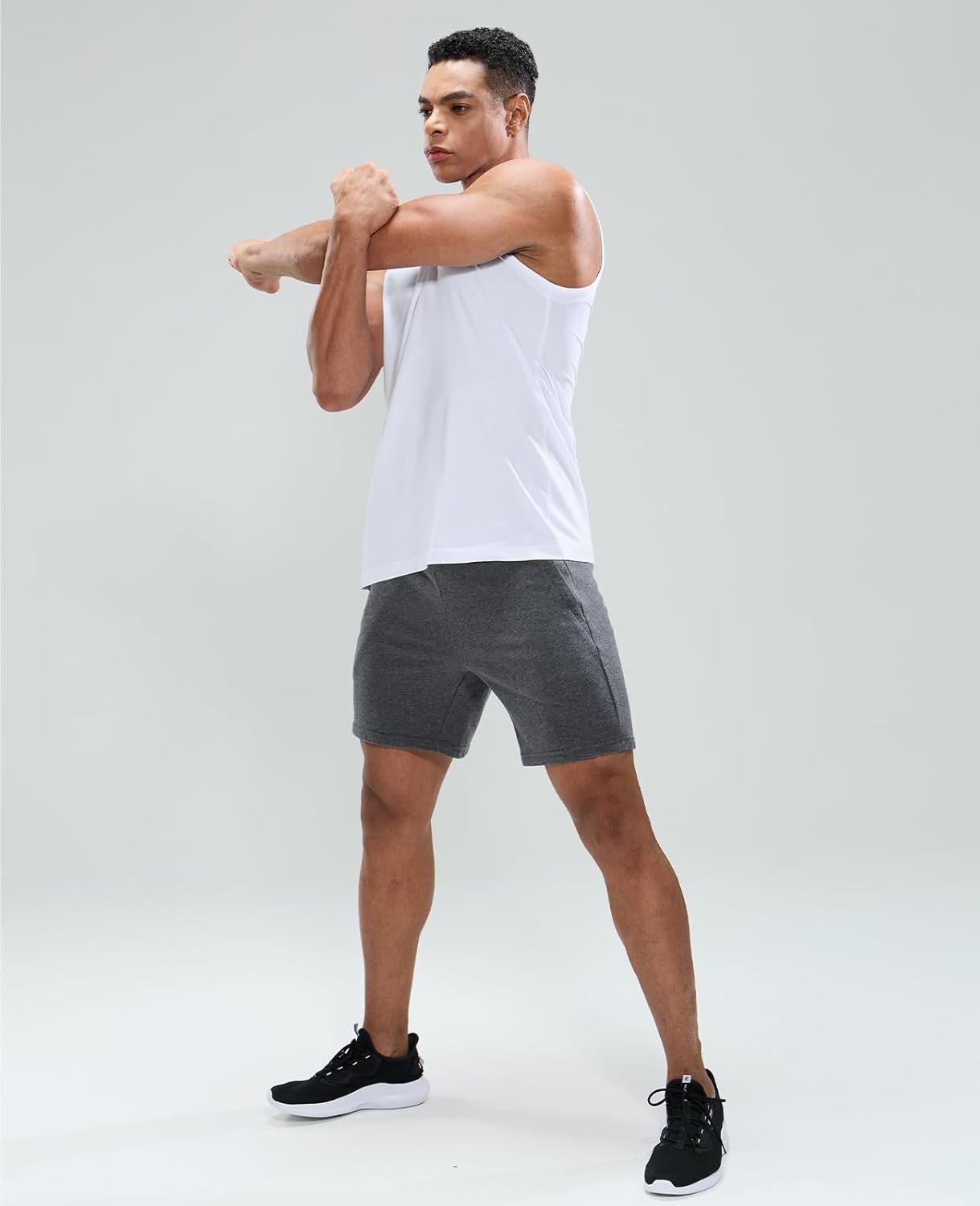 image:imageMIER Mens Tank Tops Cotton Sleeveless Muscle Shirts for Workout Running Athletic Gym Lounge Casual BreathableWhite