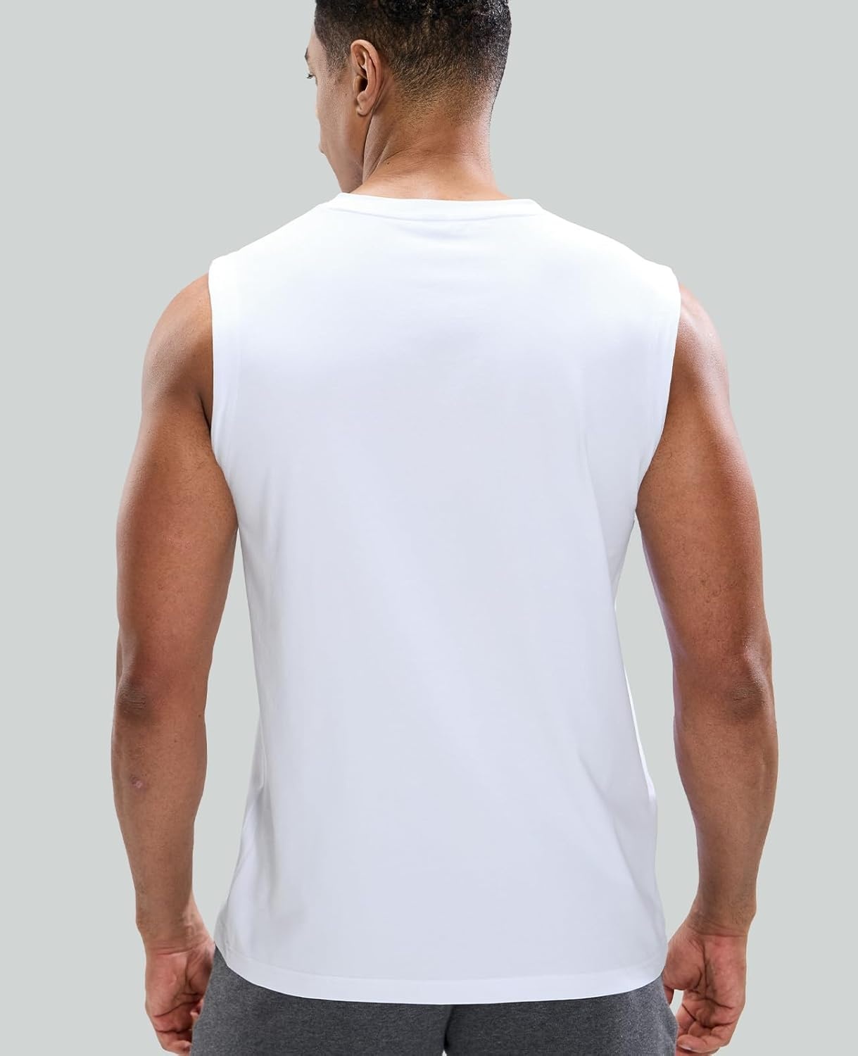 image:imageMIER Mens Tank Tops Cotton Sleeveless Muscle Shirts for Workout Running Athletic Gym Lounge Casual BreathableWhite