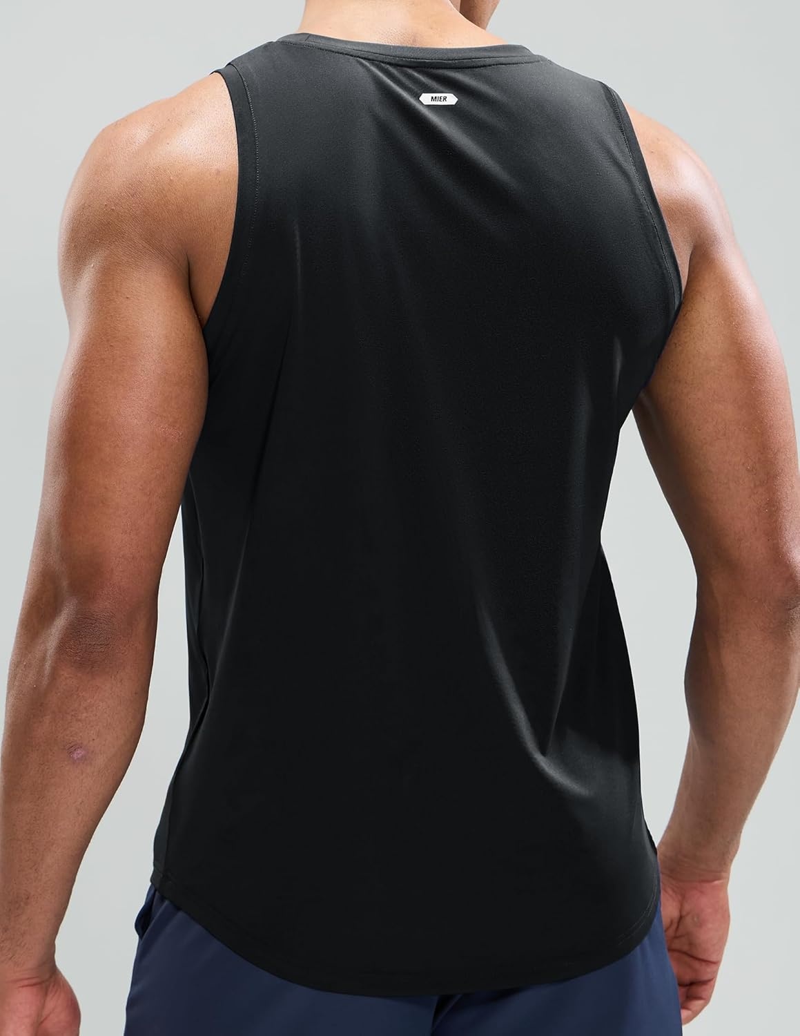 image:imageMIER Mens Tank Tops Workout Sleeveless Tee Shirts Muscle Athletic Gym Running Beach Tanks for Men Quick DryBlack