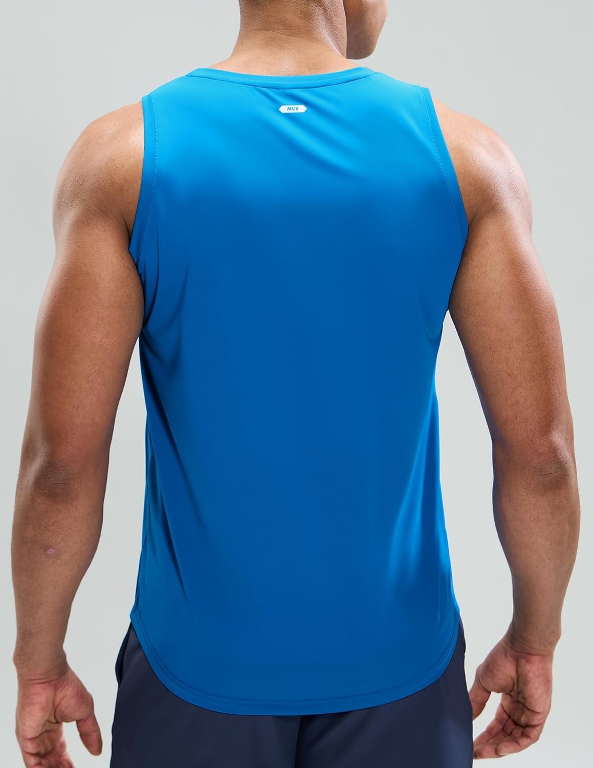image:imageMIER Mens Tank Tops Workout Sleeveless Tee Shirts Muscle Athletic Gym Running Beach Tanks for Men Quick DryClassic Blue
