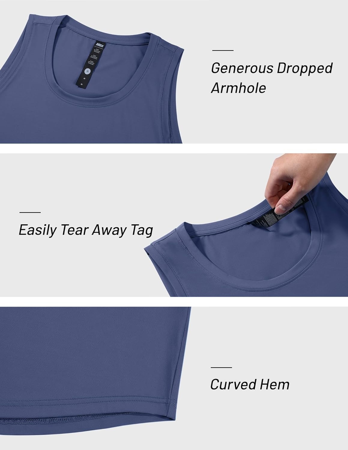 image:imageMIER Mens Tank Tops Workout Sleeveless Tee Shirts Muscle Athletic Gym Running Beach Tanks for Men Quick DryDark Dusty Blue