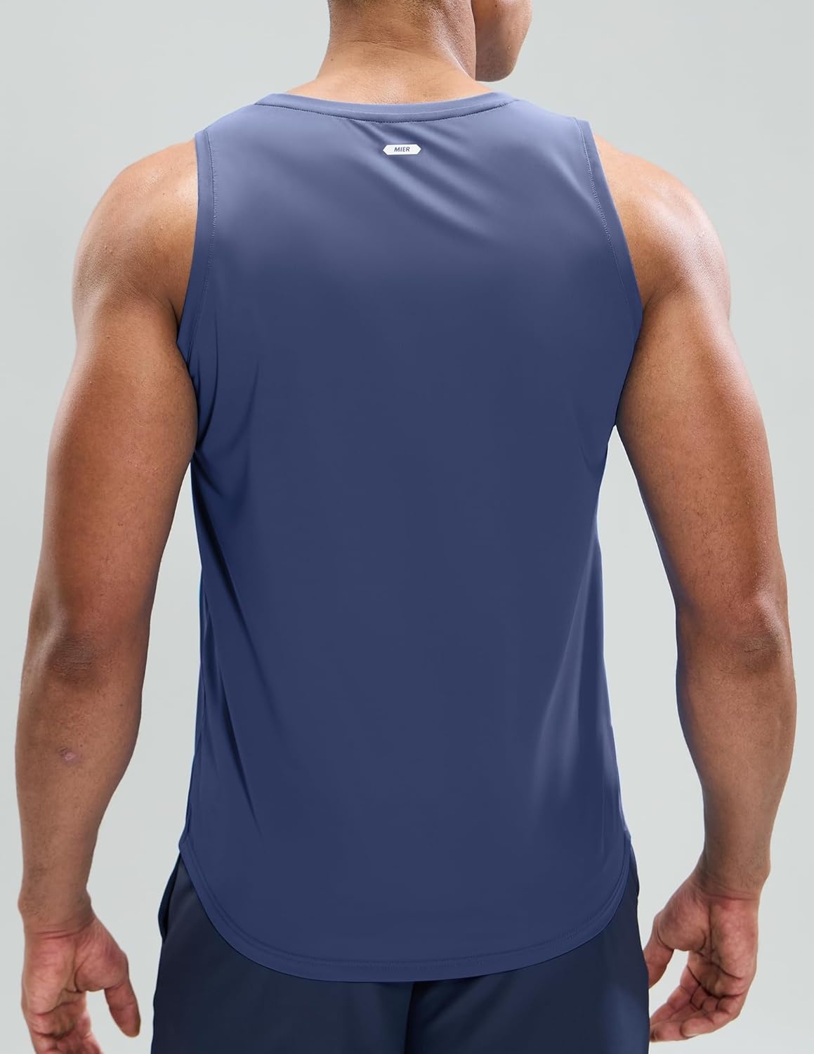image:imageMIER Mens Tank Tops Workout Sleeveless Tee Shirts Muscle Athletic Gym Running Beach Tanks for Men Quick DryDark Dusty Blue