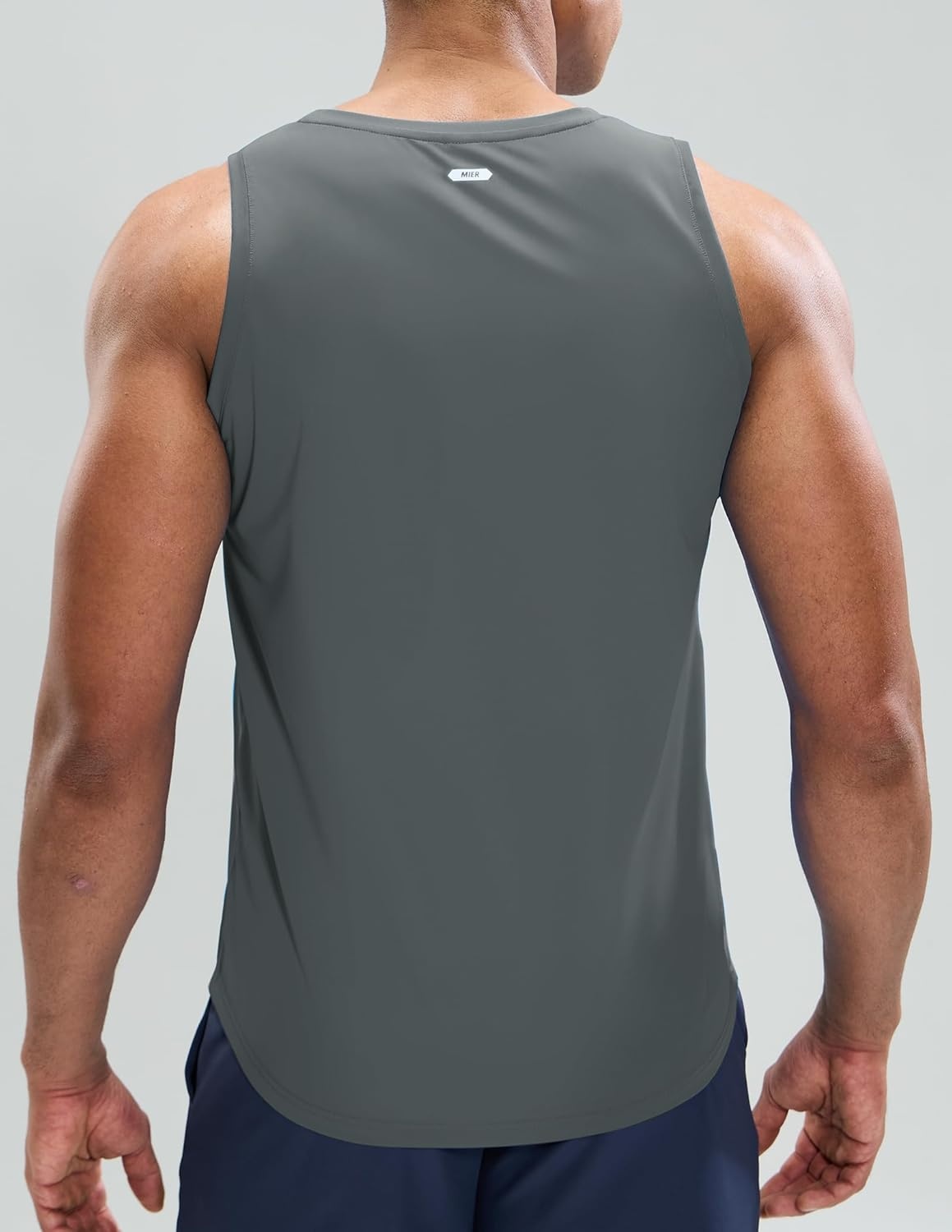 image:imageMIER Mens Tank Tops Workout Sleeveless Tee Shirts Muscle Athletic Gym Running Beach Tanks for Men Quick DryGrey