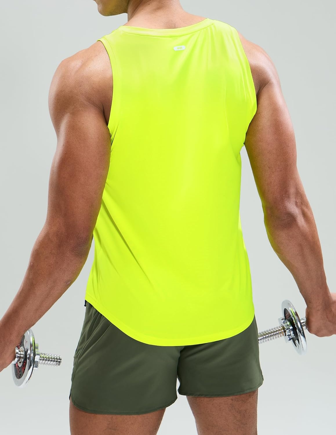 image:imageMIER Mens Tank Tops Workout Sleeveless Tee Shirts Muscle Athletic Gym Running Beach Tanks for Men Quick DryLemon Green