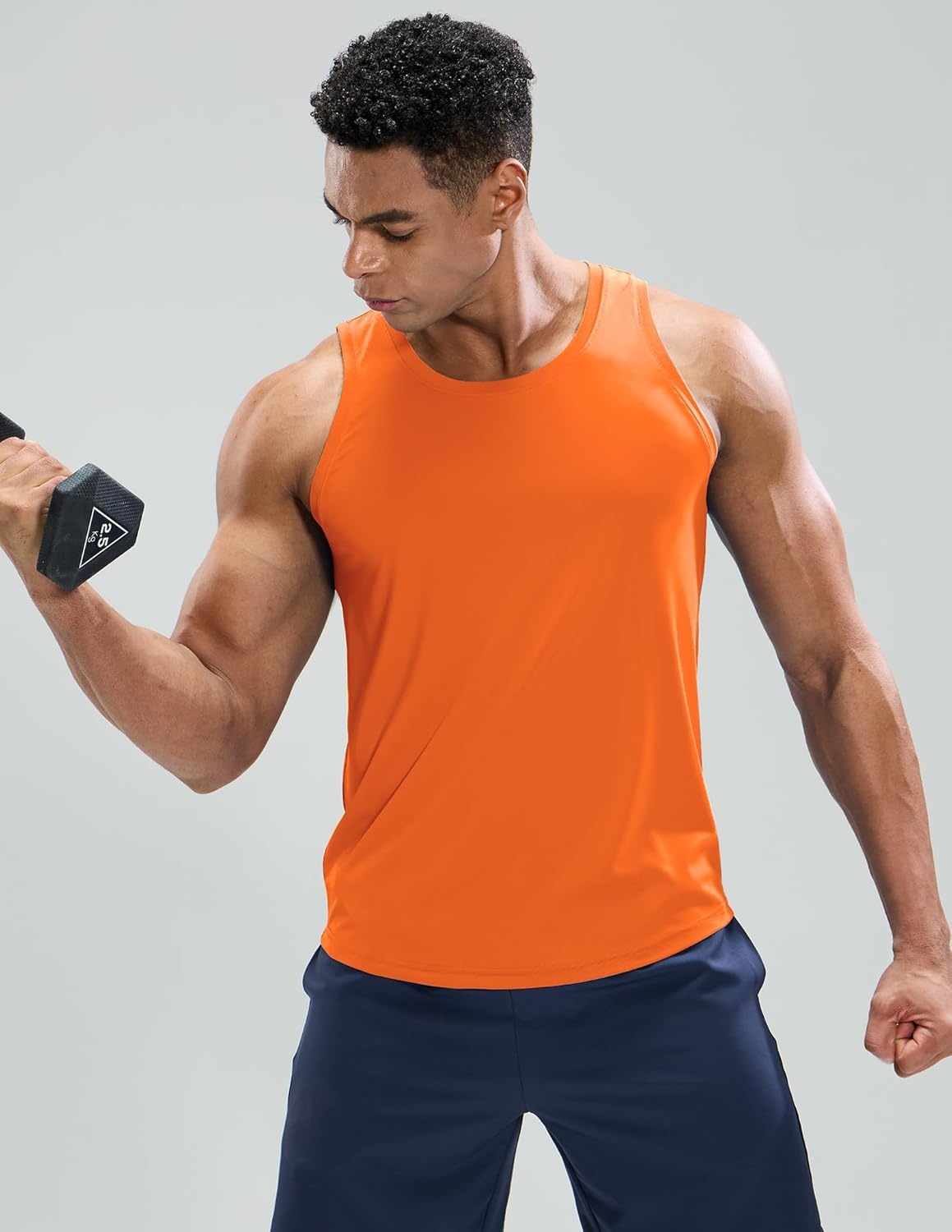 image:imageMIER Mens Tank Tops Workout Sleeveless Tee Shirts Muscle Athletic Gym Running Beach Tanks for Men Quick DryOrange