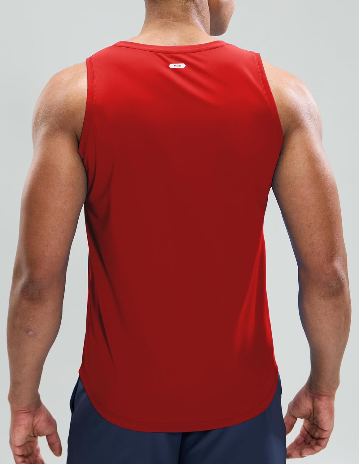 image:imageMIER Mens Tank Tops Workout Sleeveless Tee Shirts Muscle Athletic Gym Running Beach Tanks for Men Quick DryRed