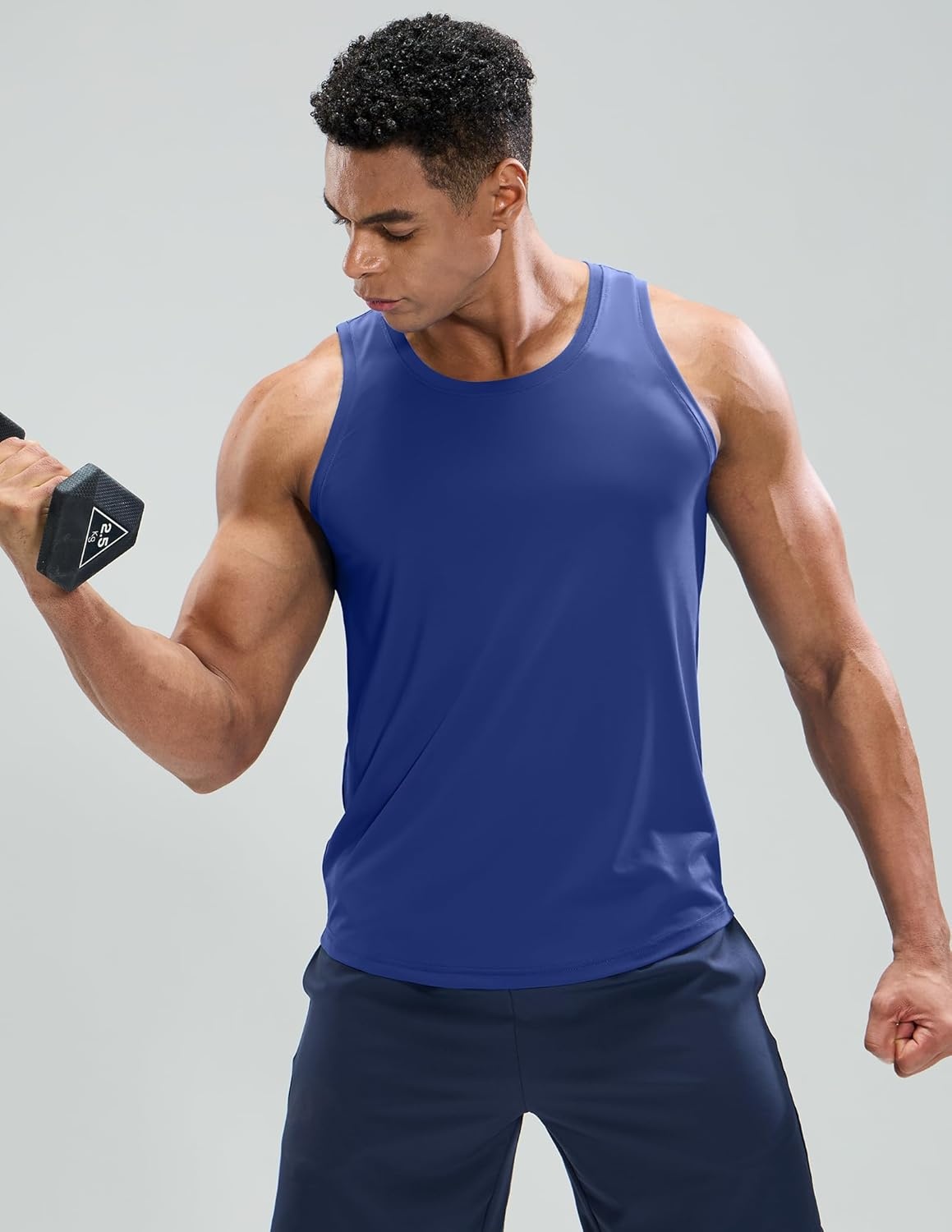 image:imageMIER Mens Tank Tops Workout Sleeveless Tee Shirts Muscle Athletic Gym Running Beach Tanks for Men Quick DryRoyal Blue