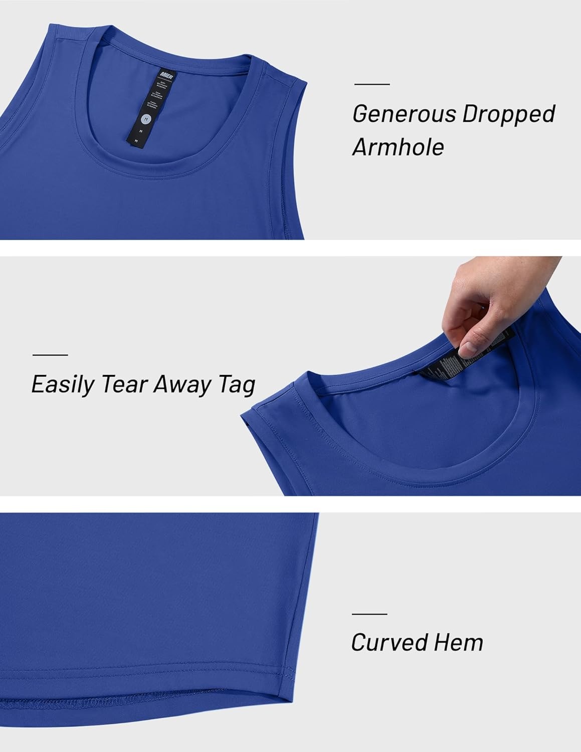 image:imageMIER Mens Tank Tops Workout Sleeveless Tee Shirts Muscle Athletic Gym Running Beach Tanks for Men Quick DryRoyal Blue