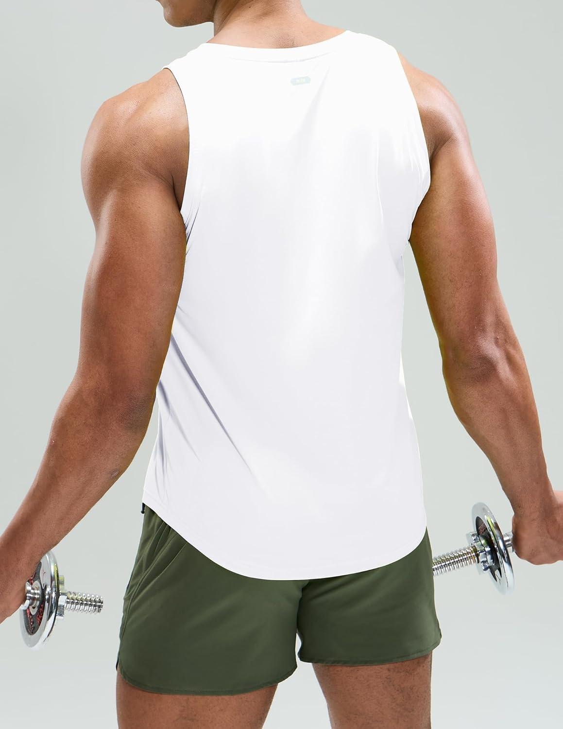 image:imageMIER Mens Tank Tops Workout Sleeveless Tee Shirts Muscle Athletic Gym Running Beach Tanks for Men Quick DryWhite