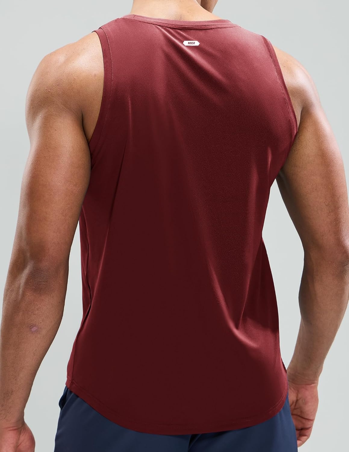 image:imageMIER Mens Tank Tops Workout Sleeveless Tee Shirts Muscle Athletic Gym Running Beach Tanks for Men Quick DryWine