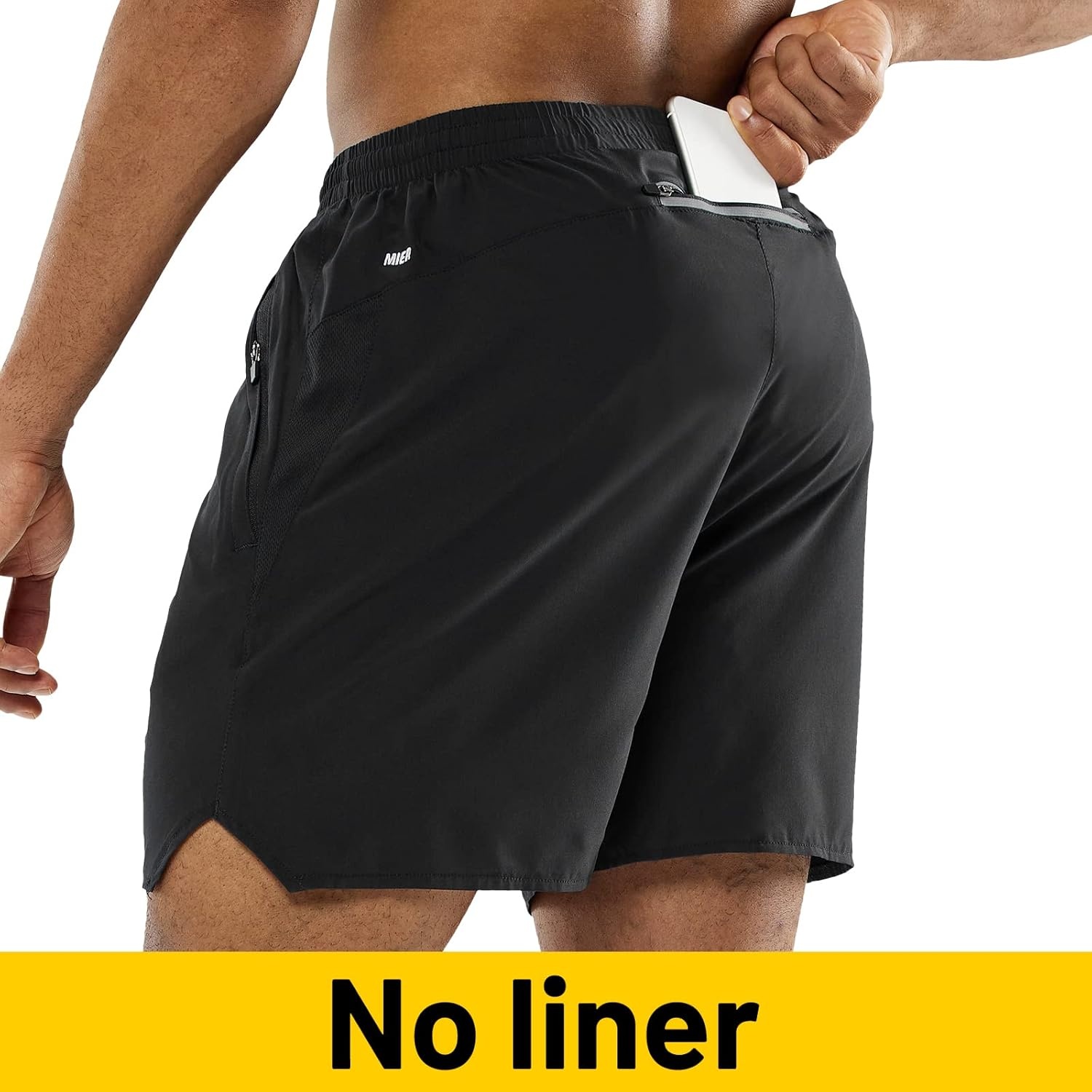 image:imageMIER Mens Workout Running Shorts Quick Dry Active 5 Inches Shorts with Pockets Lightweight BreathableBlack With Zipper