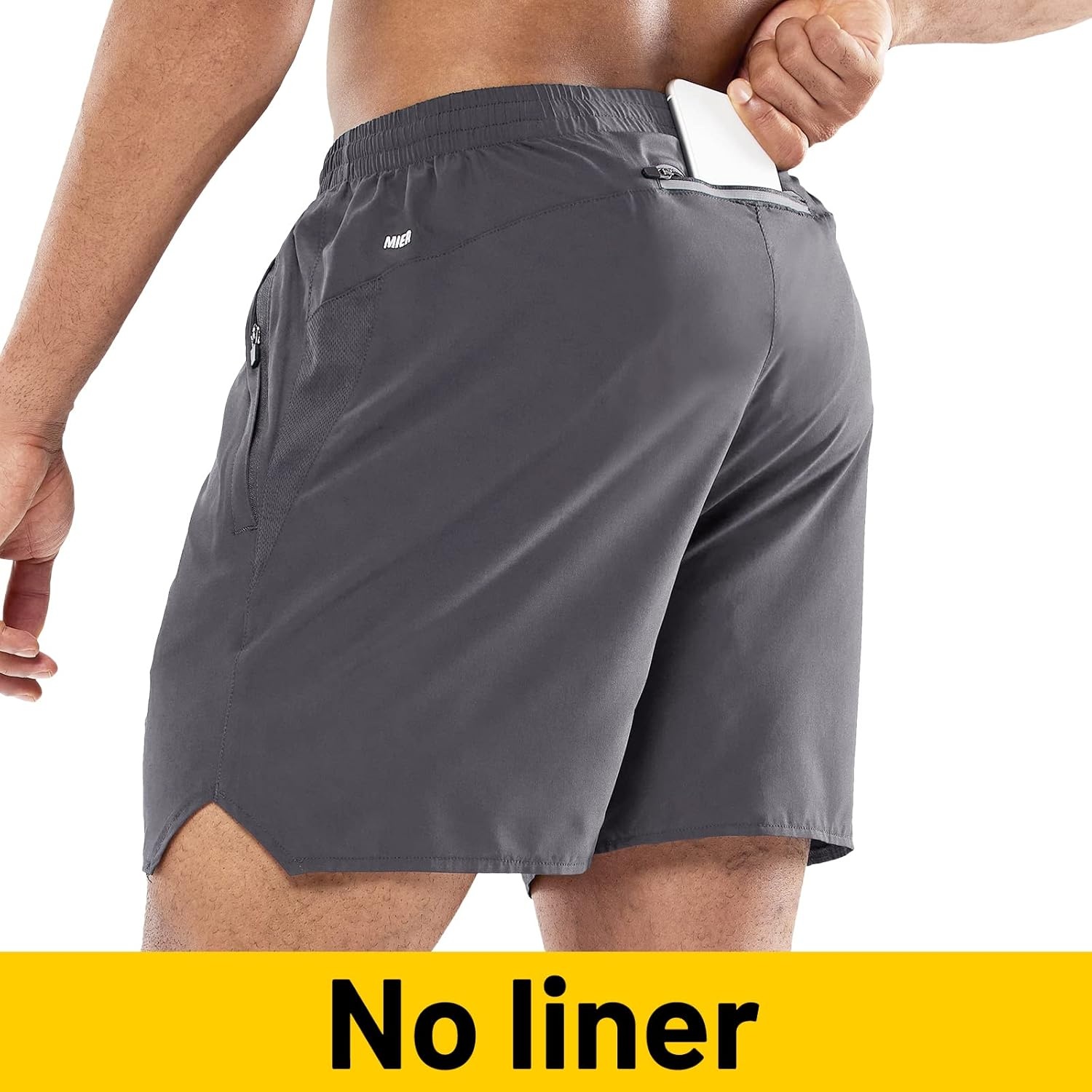 image:imageMIER Mens Workout Running Shorts Quick Dry Active 5 Inches Shorts with Pockets Lightweight BreathableDark Grey With Zipper