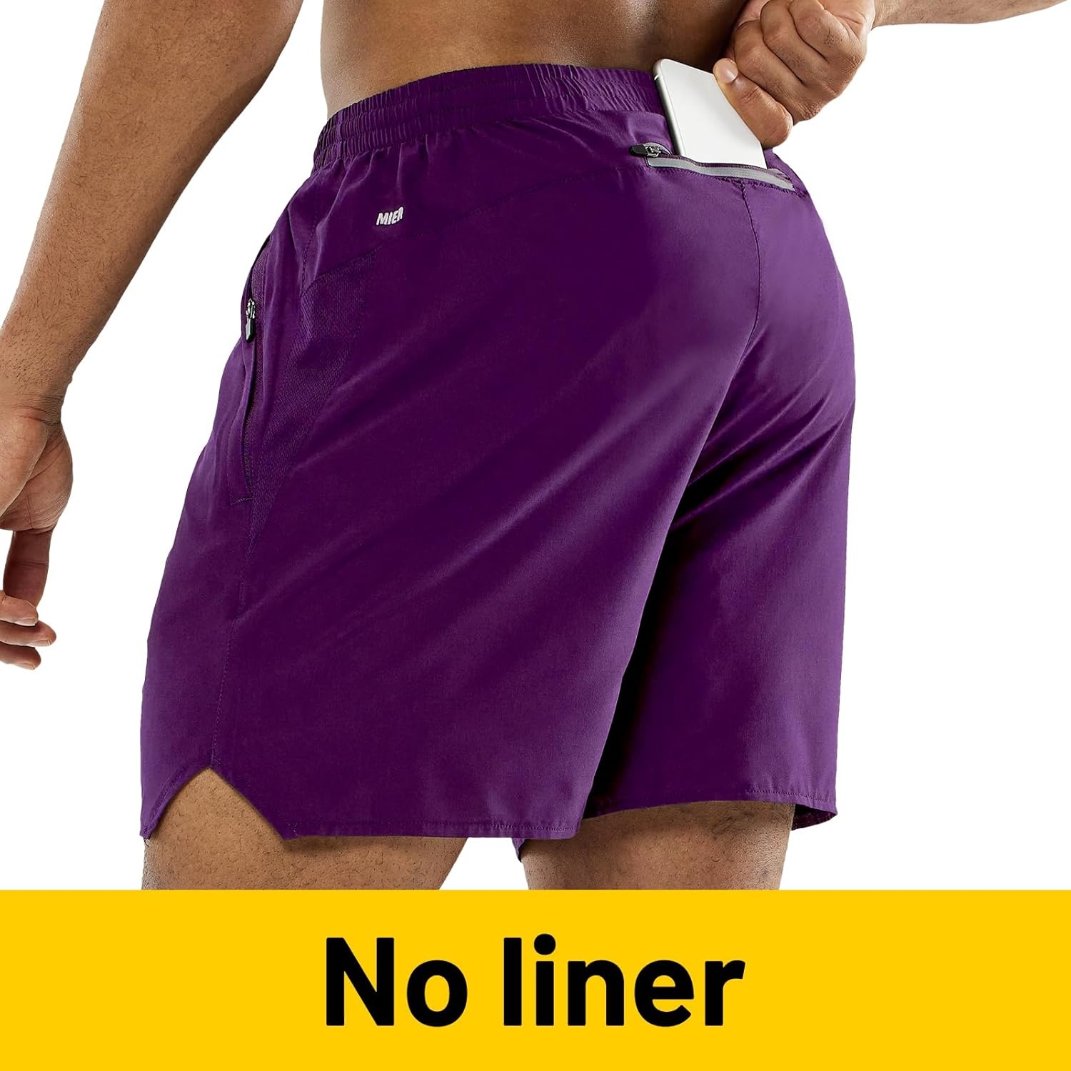 image:imageMIER Mens Workout Running Shorts Quick Dry Active 5 Inches Shorts with Pockets Lightweight BreathableDark Purple With Zipper