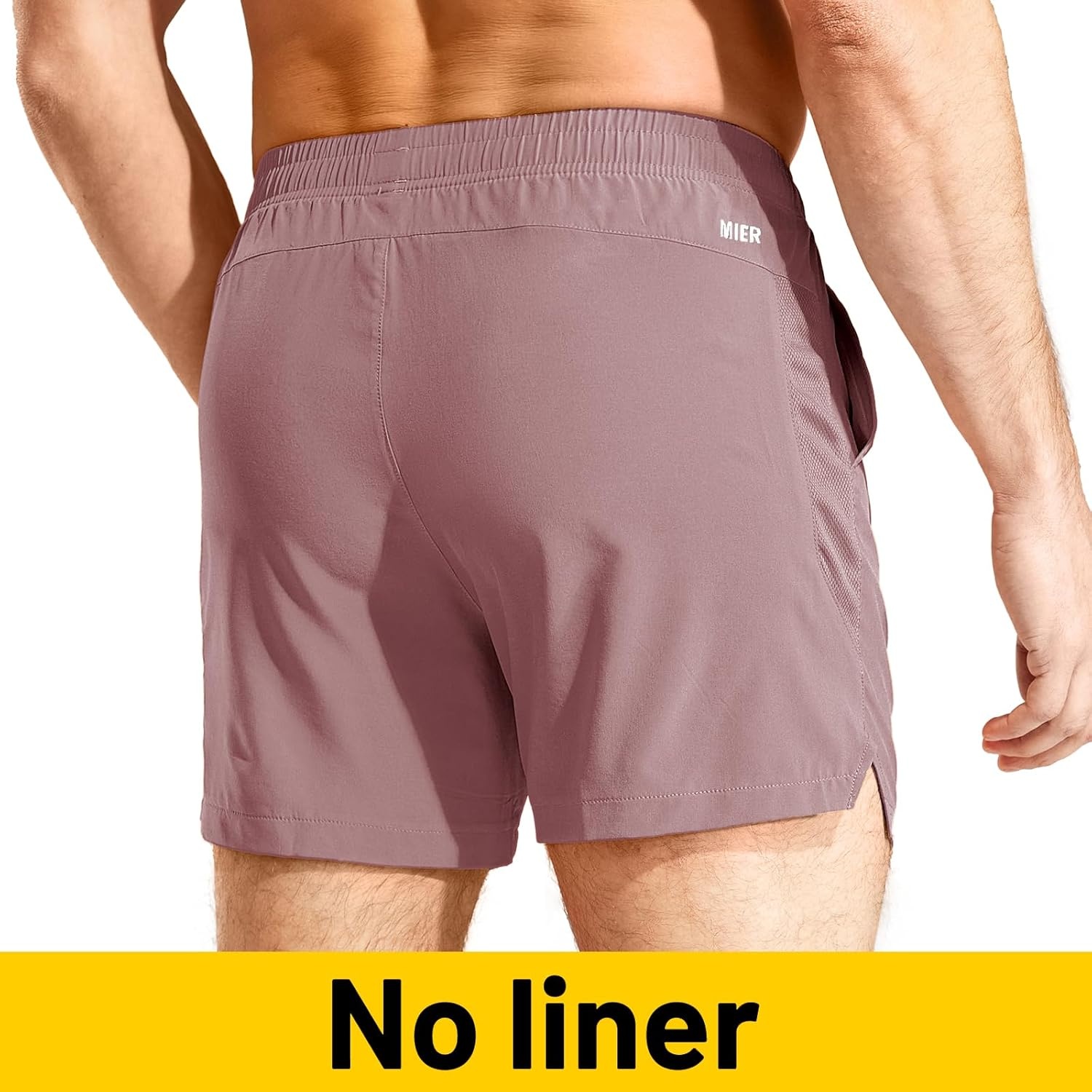 image:imageMIER Mens Workout Running Shorts Quick Dry Active 5 Inches Shorts with Pockets Lightweight BreathableDusty Pink Without Zipper