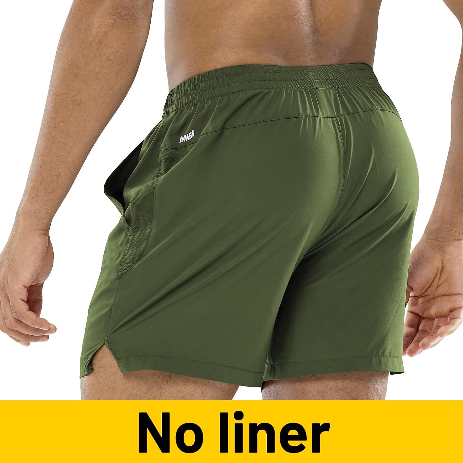 image:imageMIER Mens Workout Running Shorts Quick Dry Active 5 Inches Shorts with Pockets Lightweight BreathableGreen Without Zipper