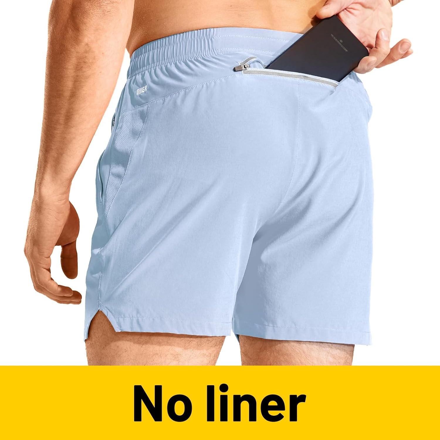 image:imageMIER Mens Workout Running Shorts Quick Dry Active 5 Inches Shorts with Pockets Lightweight BreathableLight Blue With Zipper