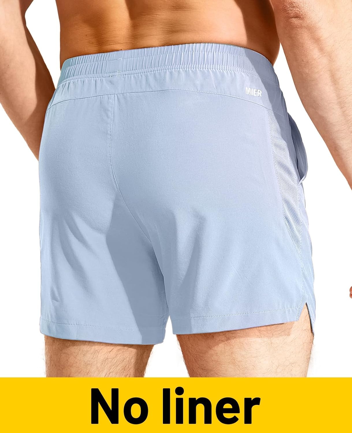 image:imageMIER Mens Workout Running Shorts Quick Dry Active 5 Inches Shorts with Pockets Lightweight BreathableLight Blue Without Zipper