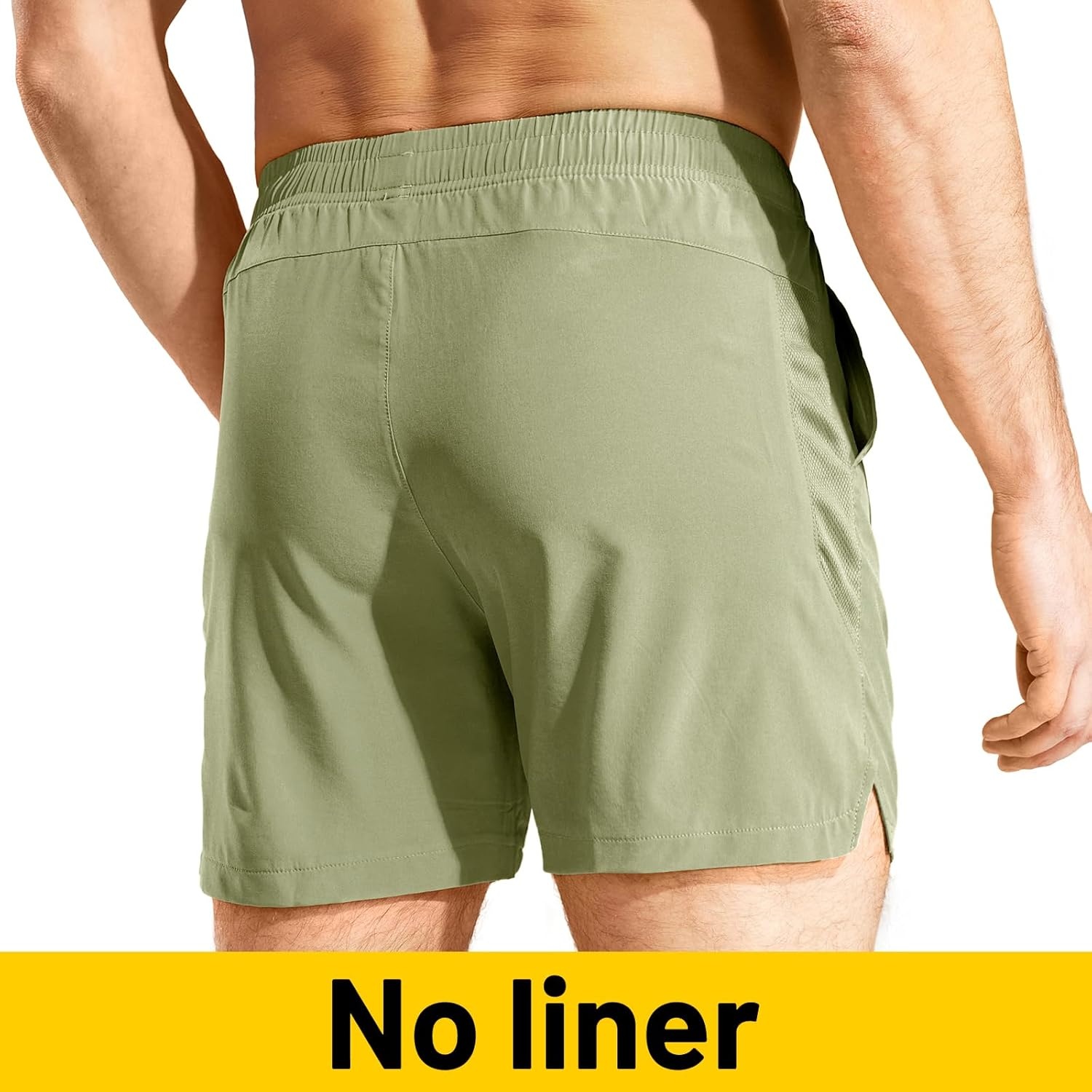 image:imageMIER Mens Workout Running Shorts Quick Dry Active 5 Inches Shorts with Pockets Lightweight BreathableLight Green Without Zipper