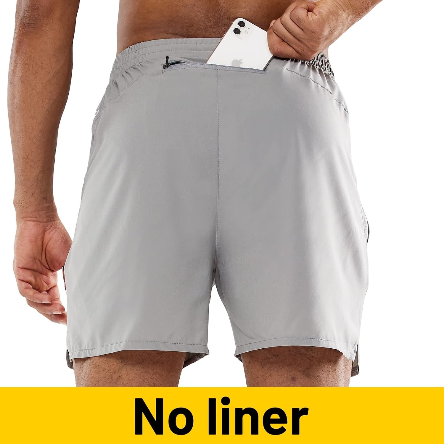 image:imageMIER Mens Workout Running Shorts Quick Dry Active 5 Inches Shorts with Pockets Lightweight BreathableLight Grey With Zipper
