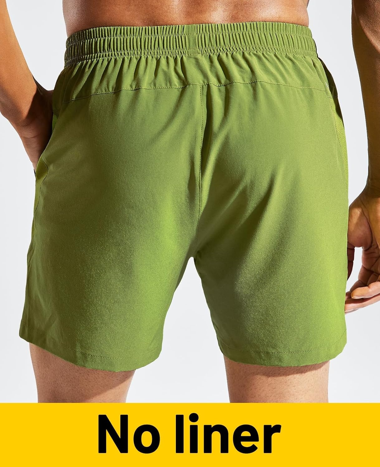 image:imageMIER Mens Workout Running Shorts Quick Dry Active 5 Inches Shorts with Pockets Lightweight BreathableMoss Green Without Zipper