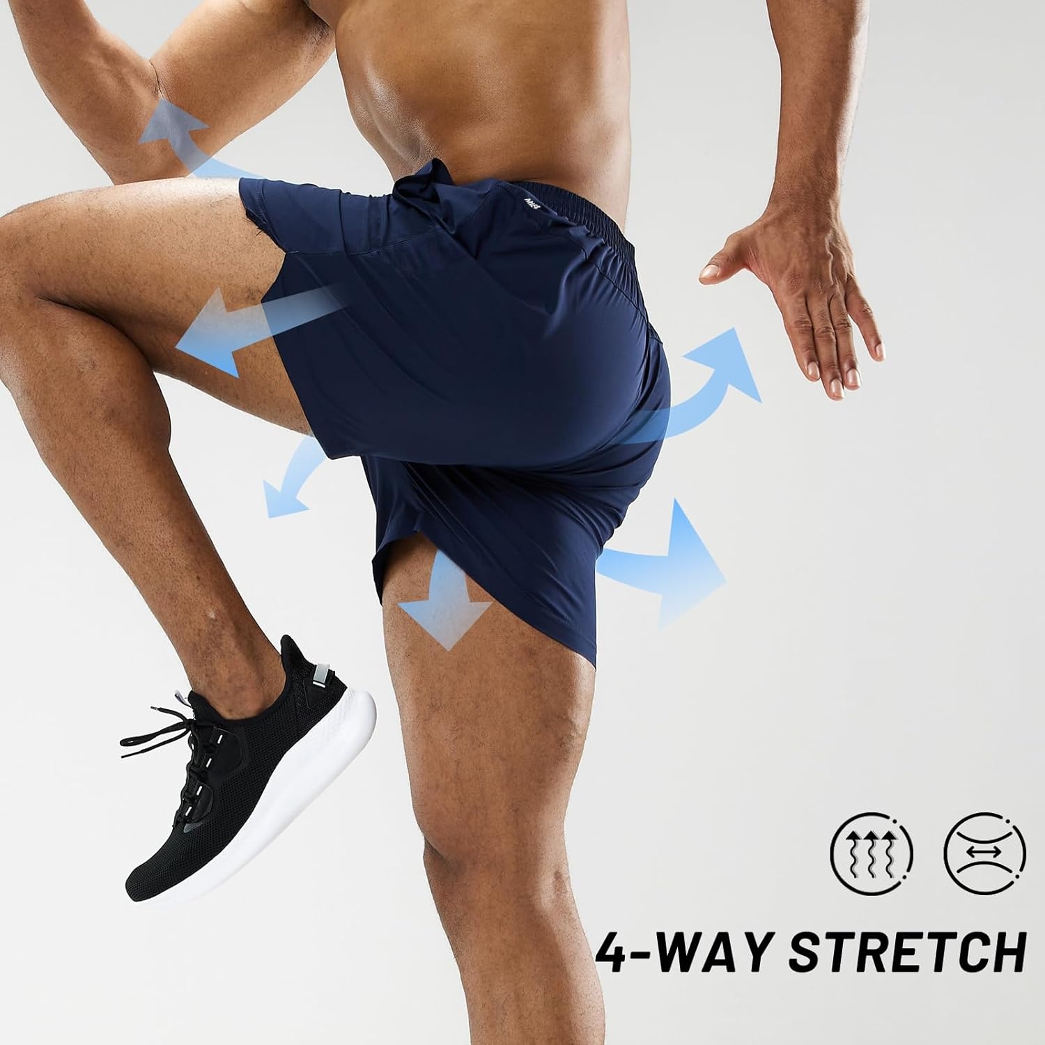image:imageMIER Mens Workout Running Shorts Quick Dry Active 5 Inches Shorts with Pockets Lightweight BreathableNavy Without Zipper