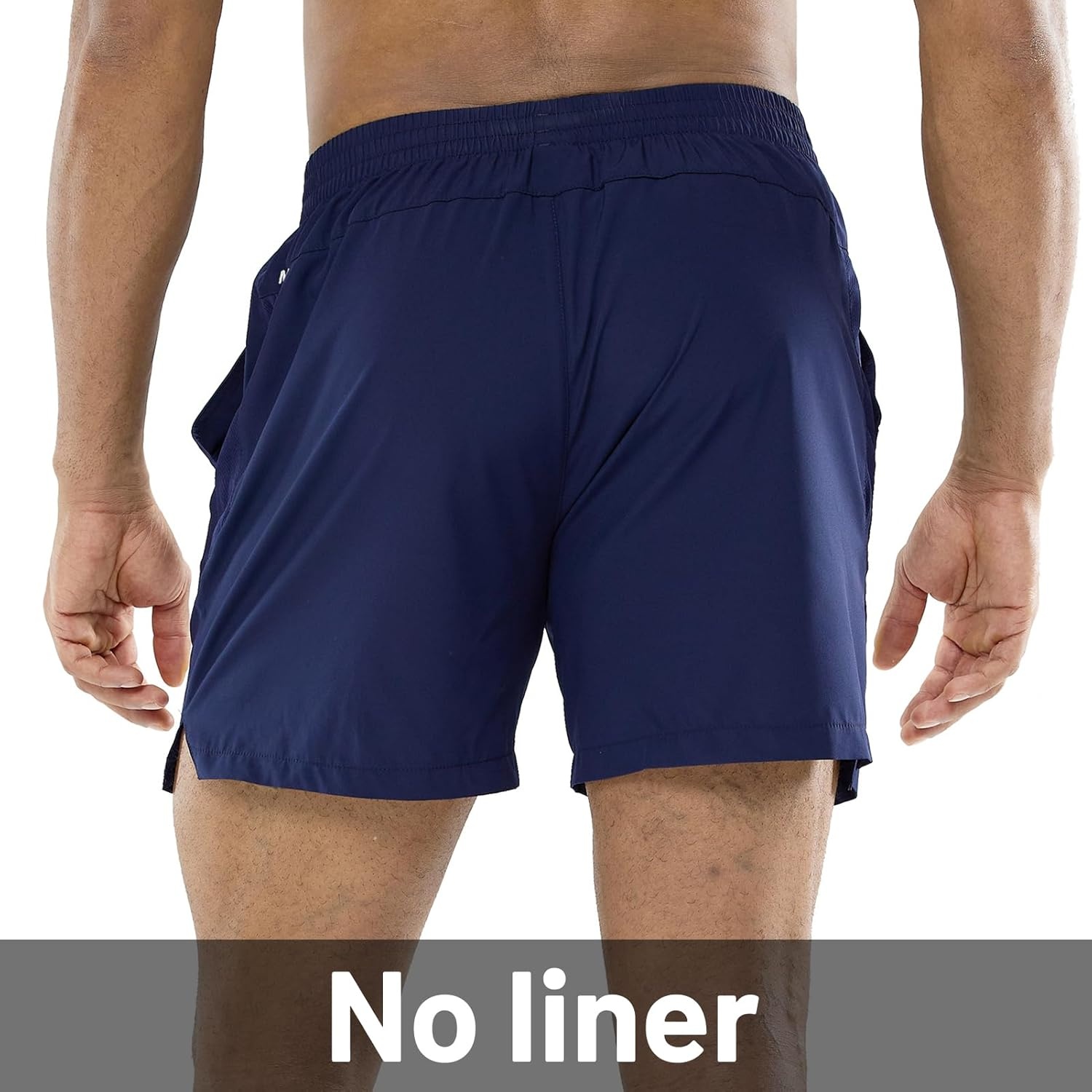 image:imageMIER Mens Workout Running Shorts Quick Dry Active 5 Inches Shorts with Pockets Lightweight BreathableNavy Without Zipper