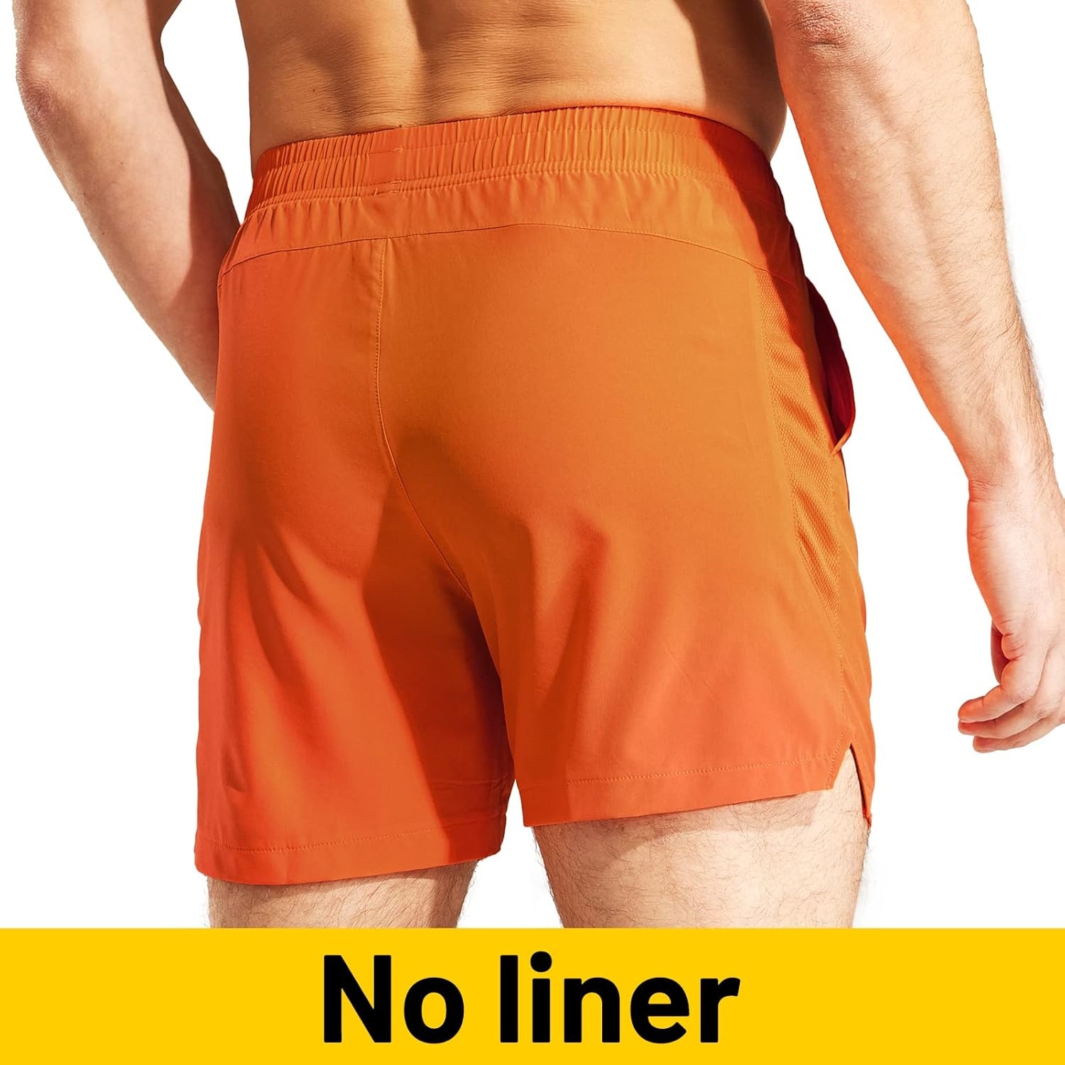 image:imageMIER Mens Workout Running Shorts Quick Dry Active 5 Inches Shorts with Pockets Lightweight BreathableOrange Without Zipper