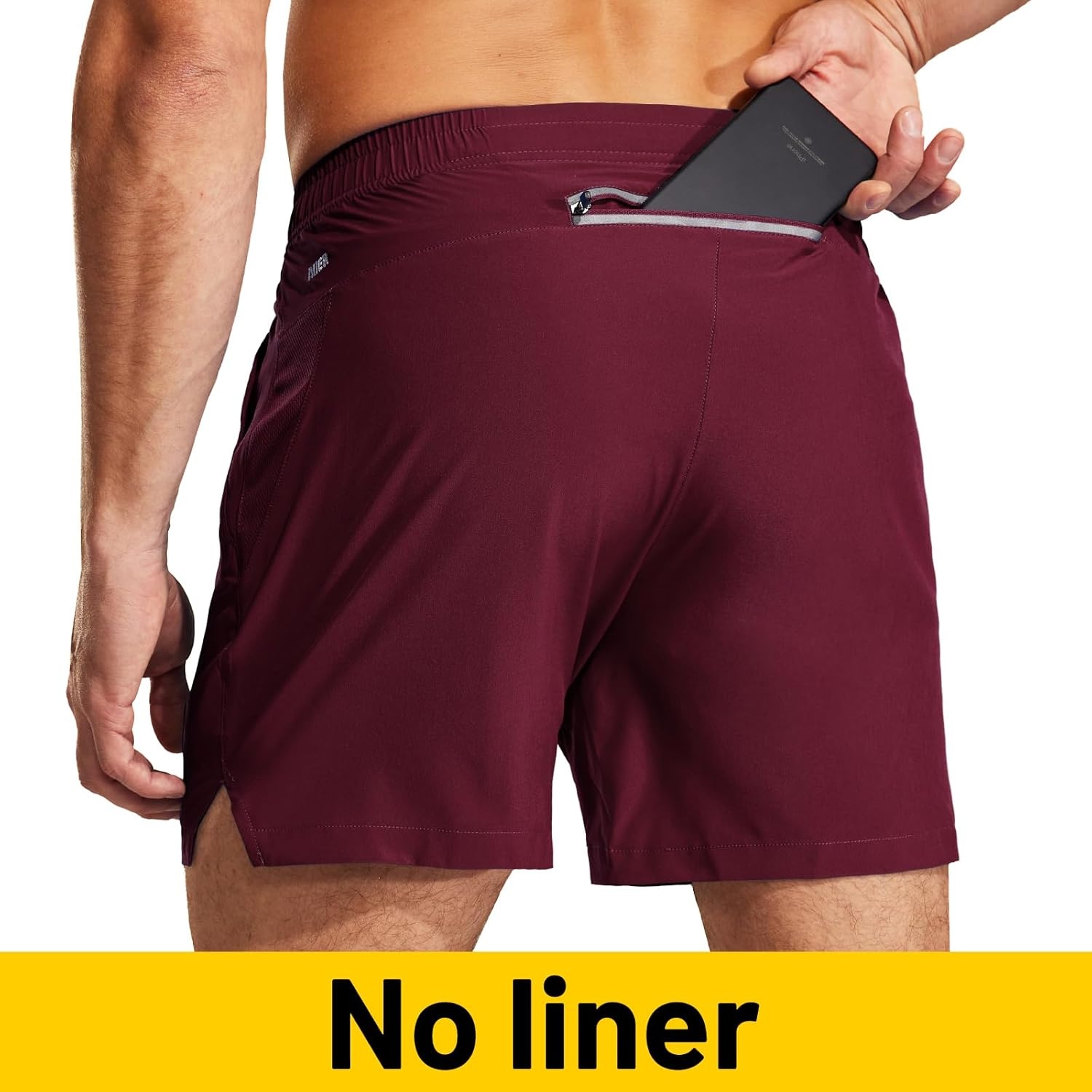 image:imageMIER Mens Workout Running Shorts Quick Dry Active 5 Inches Shorts with Pockets Lightweight BreathableWine With Zipper