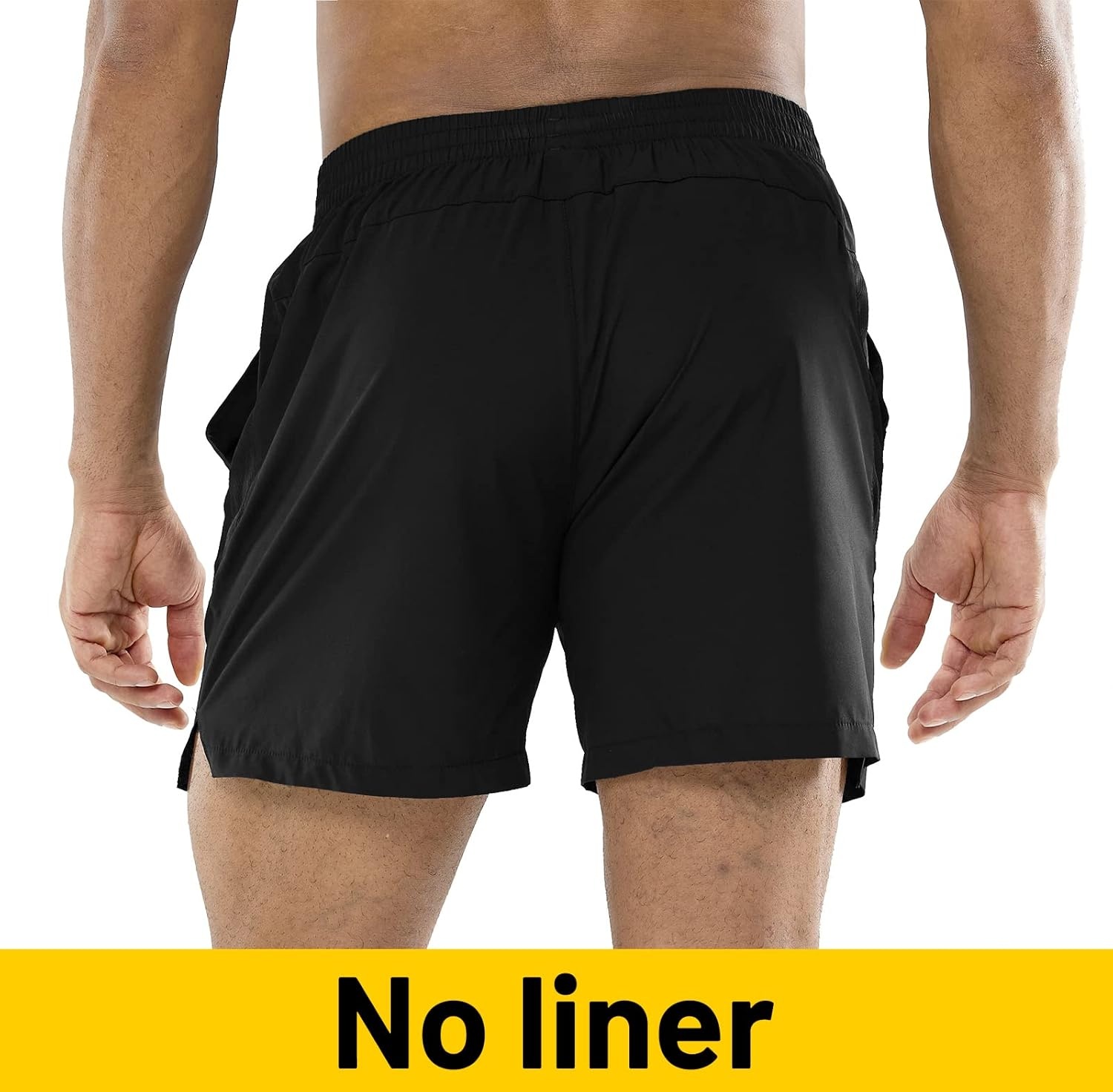 image:imageMIER Mens Workout Running Shorts Quick Dry Active 5 Inches Shorts with Pockets Lightweight BreathableY Black Black Without Zipper
