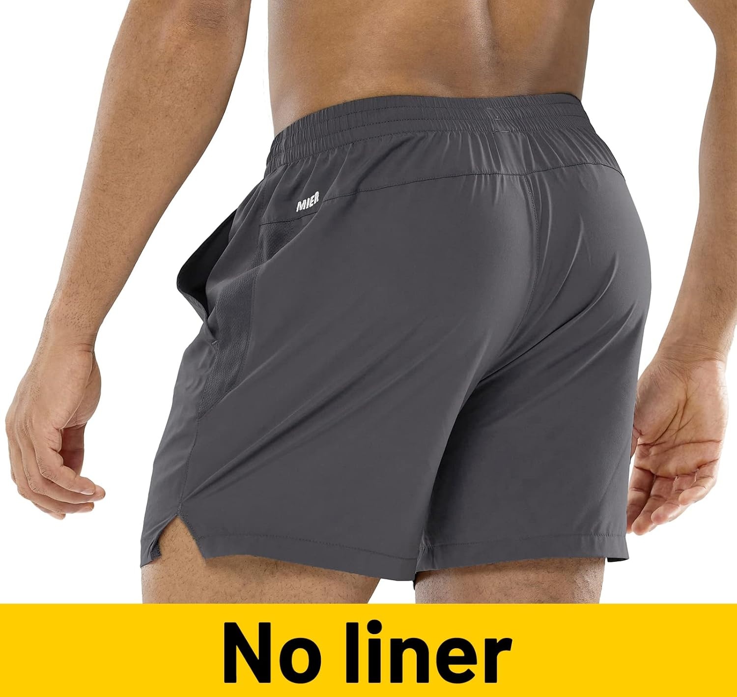 image:imageMIER Mens Workout Running Shorts Quick Dry Active 5 Inches Shorts with Pockets Lightweight BreathableY Black Grey Without Zipper