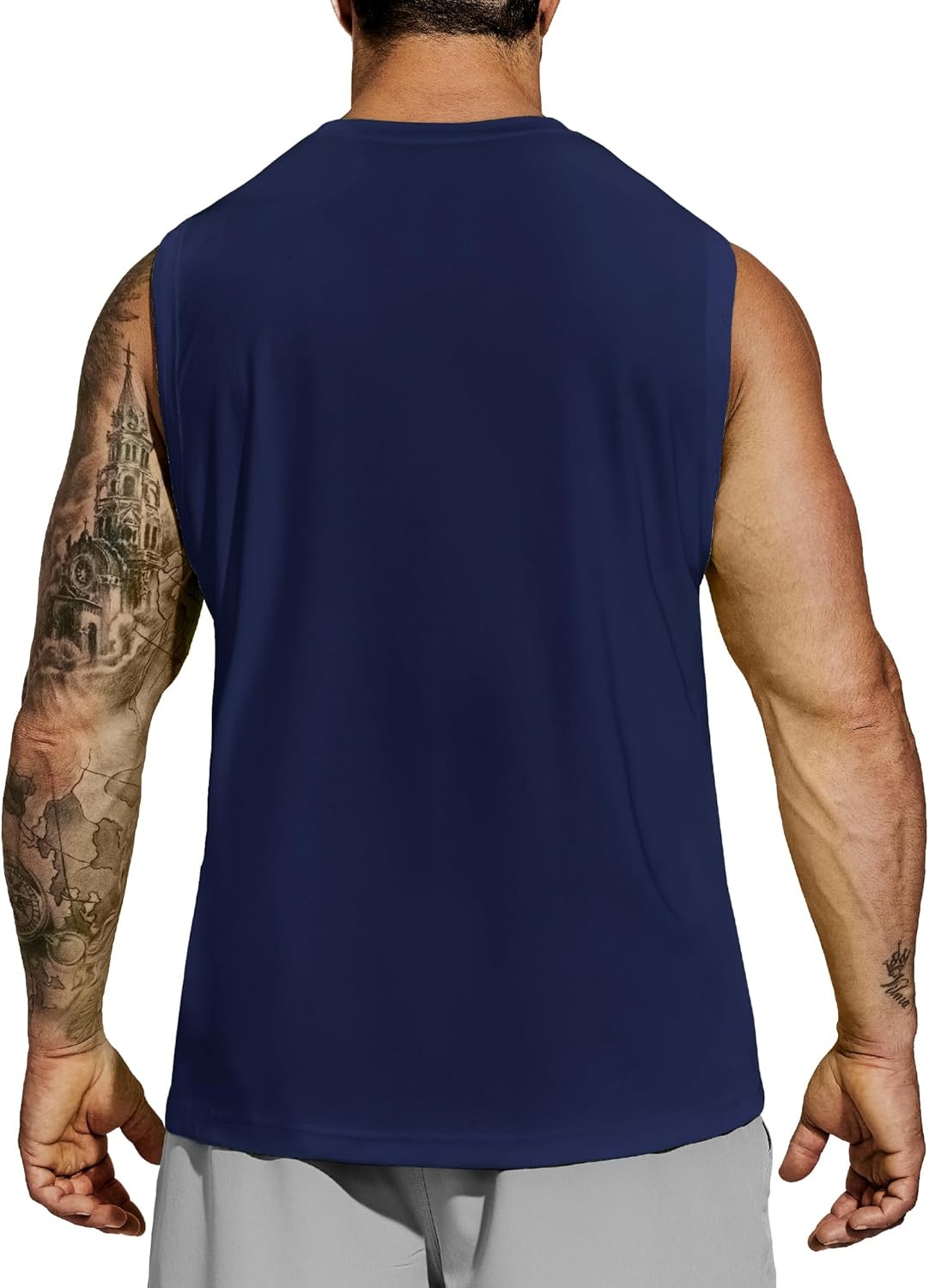 image:imageMIER Mens Workout Tank Tops Quick Dry Sleeveless UPF 50 Muscle Tee Shirts for Athletic Gym Running Swim Beach TrainingNavy