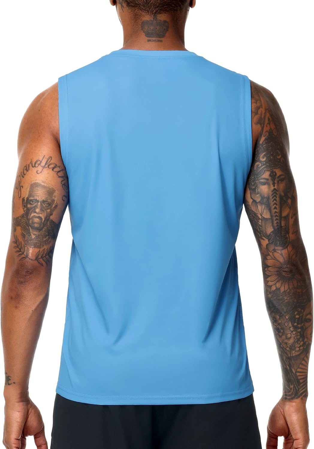 image:imageMIER Mens Workout Tank Tops UPF 50 Swim Shirts Quick Dry Running Sleeveless UV Protection Muscle TeesAero Blue
