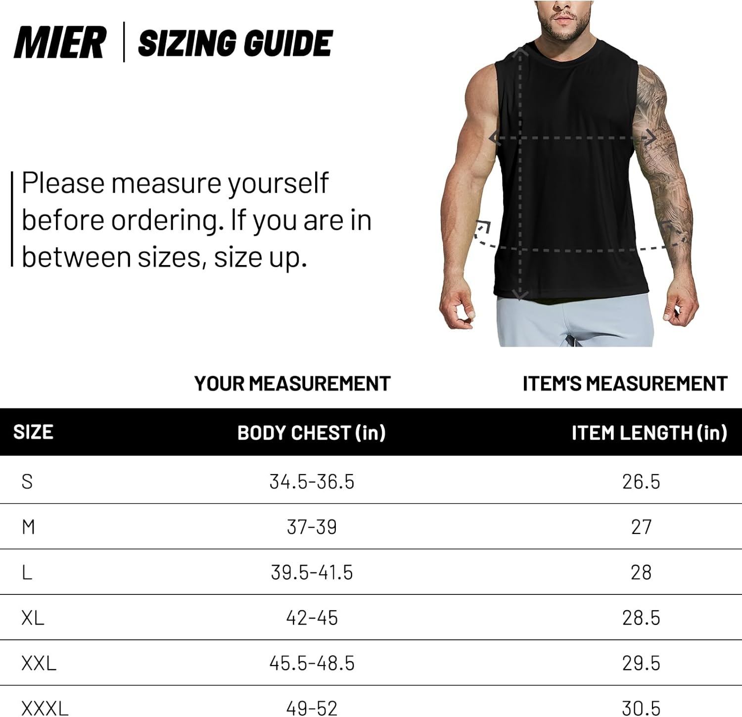 image:imageMIER Mens Workout Tank Tops UPF 50 Swim Shirts Quick Dry Running Sleeveless UV Protection Muscle TeesBlack