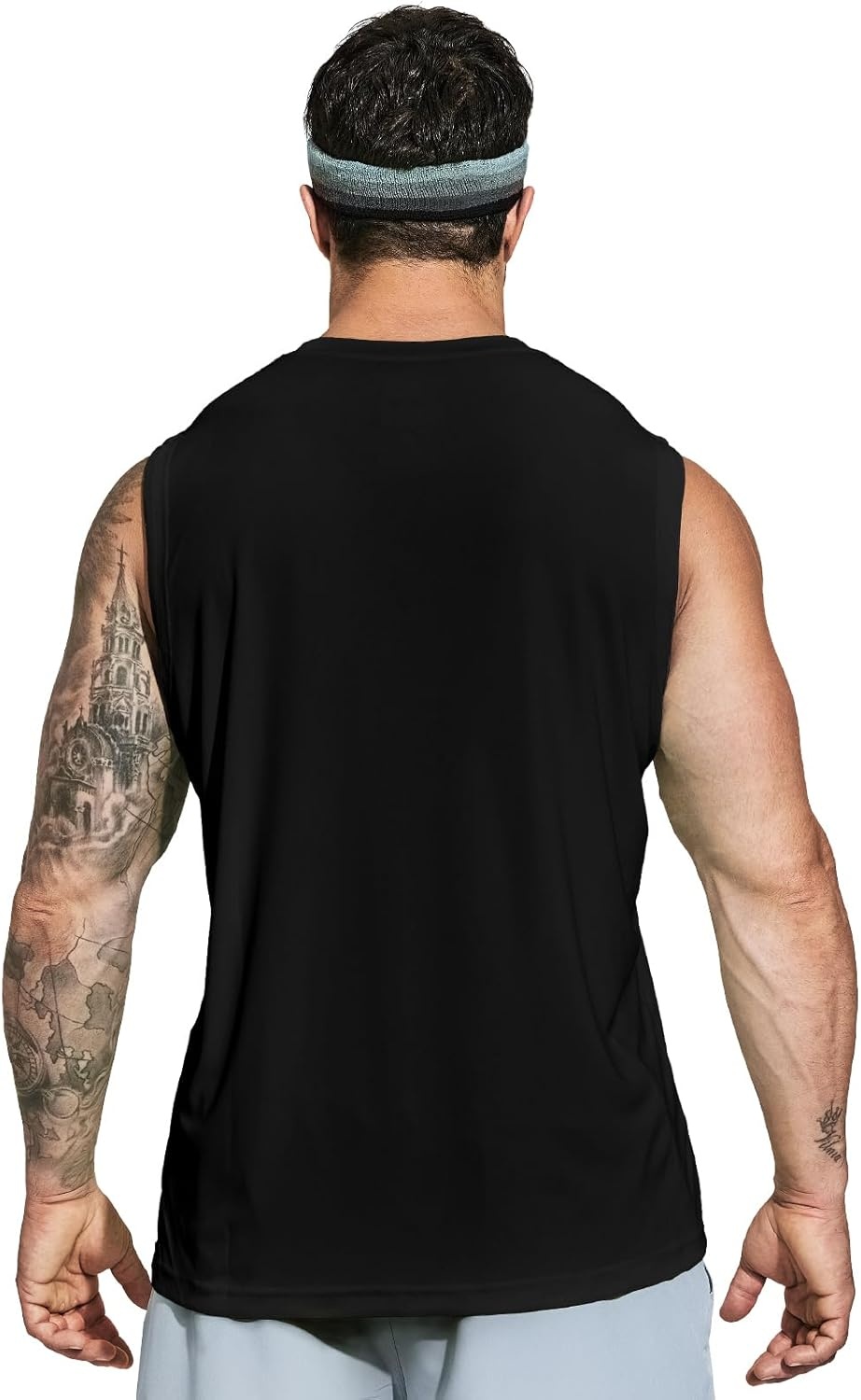 image:imageMIER Mens Workout Tank Tops UPF 50 Swim Shirts Quick Dry Running Sleeveless UV Protection Muscle TeesBlack