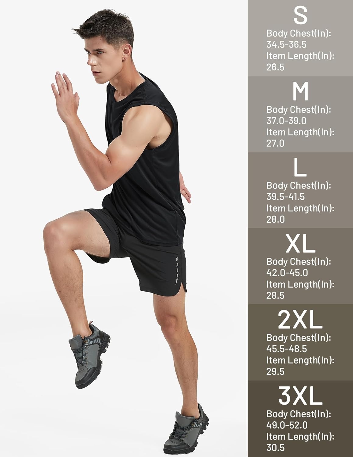 image:imageMIER Mens Workout Tank Tops UPF 50 Swim Shirts Quick Dry Running Sleeveless UV Protection Muscle TeesBlack