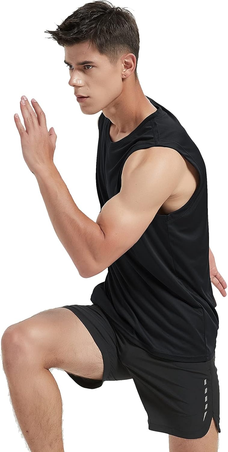 image:imageMIER Mens Workout Tank Tops UPF 50 Swim Shirts Quick Dry Running Sleeveless UV Protection Muscle TeesBlackBlackBlack