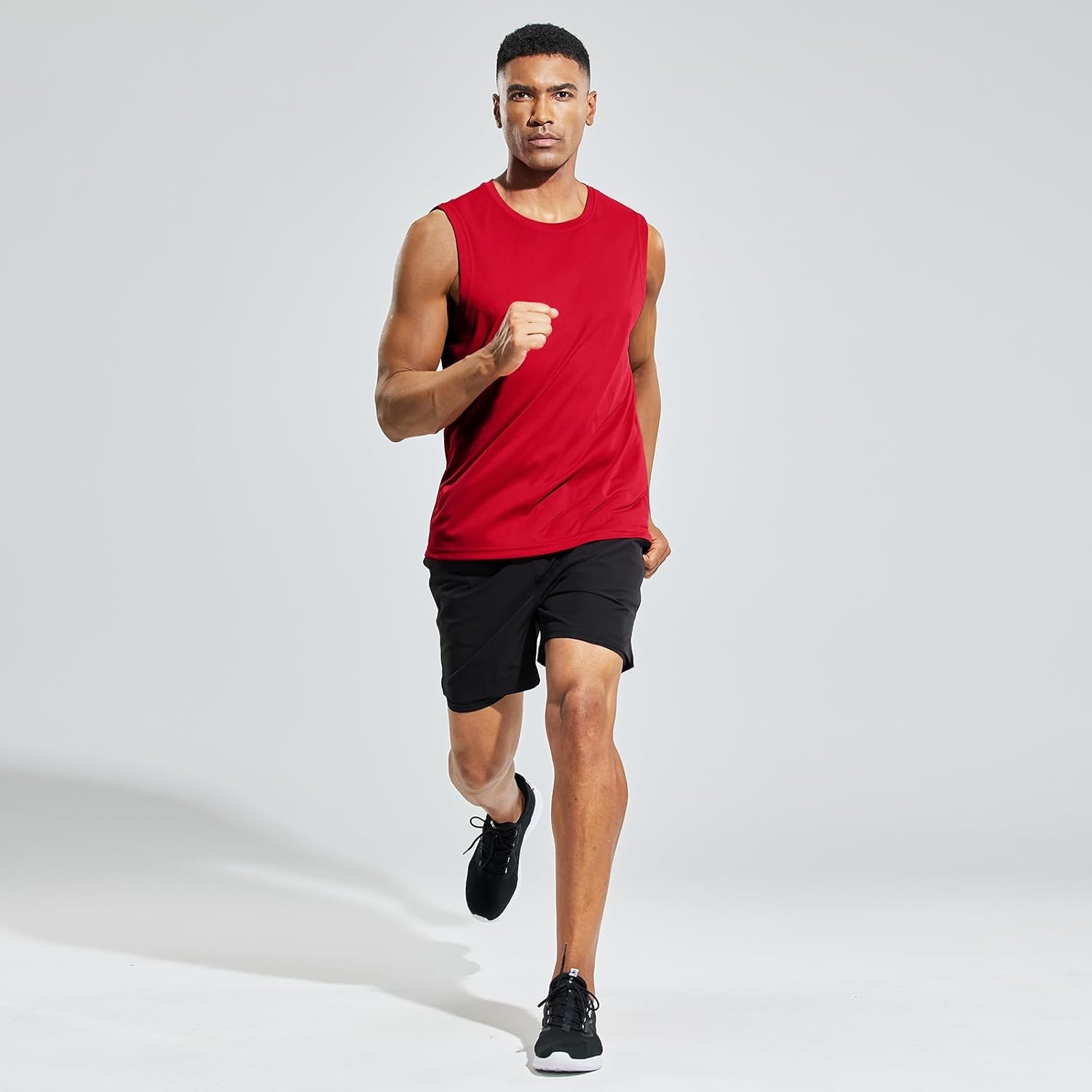 image:imageMIER Mens Workout Tank Tops UPF 50 Swim Shirts Quick Dry Running Sleeveless UV Protection Muscle TeesBlackRoyal BlueRed