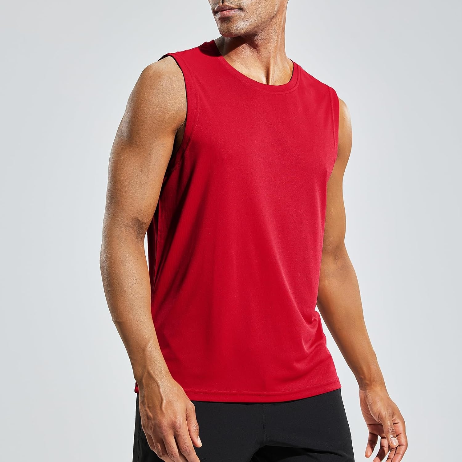image:imageMIER Mens Workout Tank Tops UPF 50 Swim Shirts Quick Dry Running Sleeveless UV Protection Muscle TeesBlackRoyal BlueRed