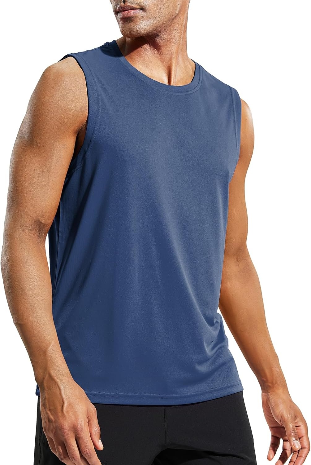 image:imageMIER Mens Workout Tank Tops UPF 50 Swim Shirts Quick Dry Running Sleeveless UV Protection Muscle TeesDark Blue
