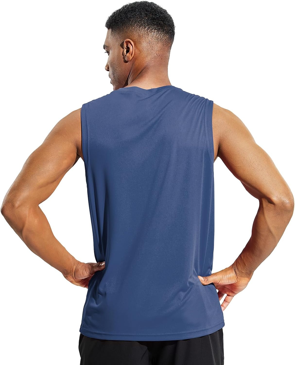 image:imageMIER Mens Workout Tank Tops UPF 50 Swim Shirts Quick Dry Running Sleeveless UV Protection Muscle TeesDark Blue