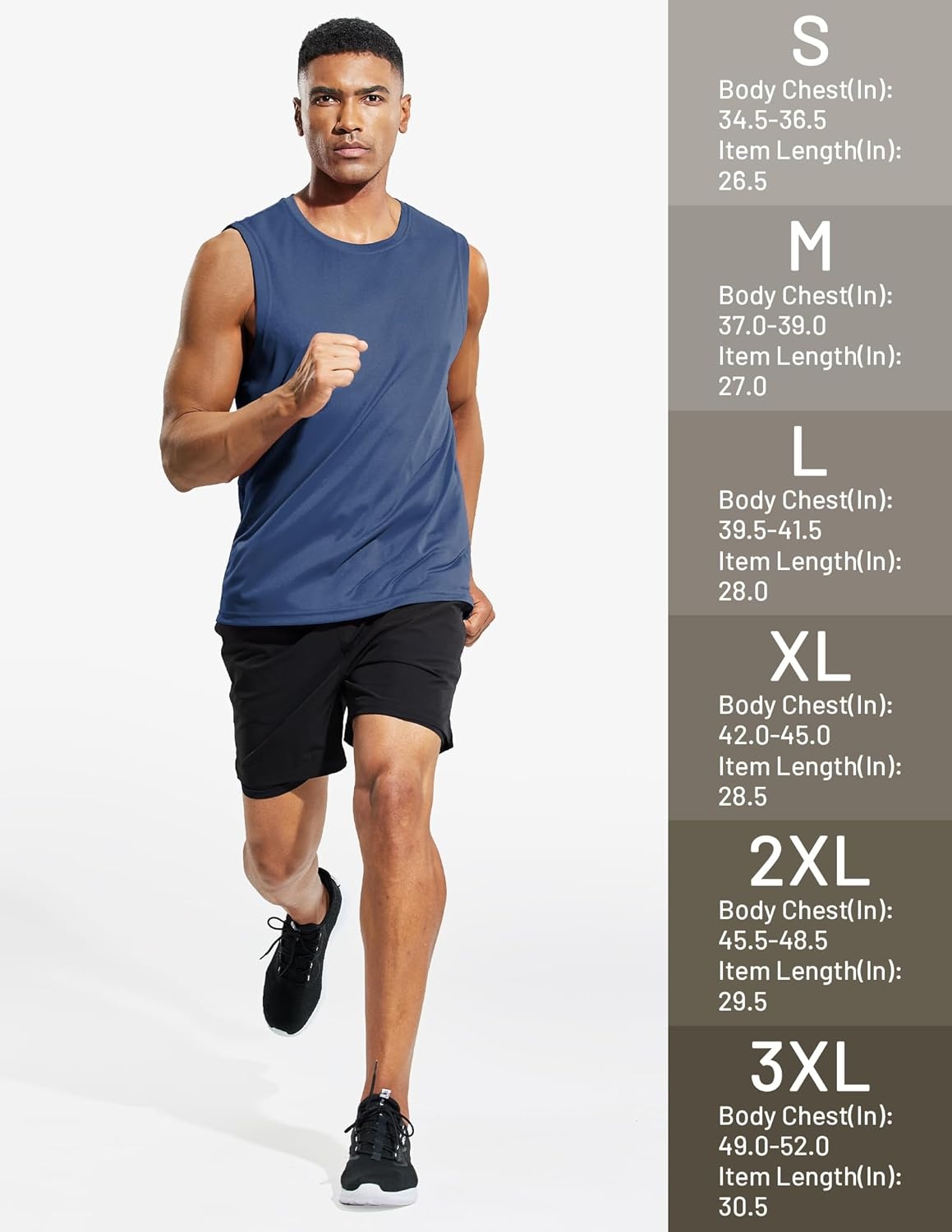 image:imageMIER Mens Workout Tank Tops UPF 50 Swim Shirts Quick Dry Running Sleeveless UV Protection Muscle TeesDark Blue