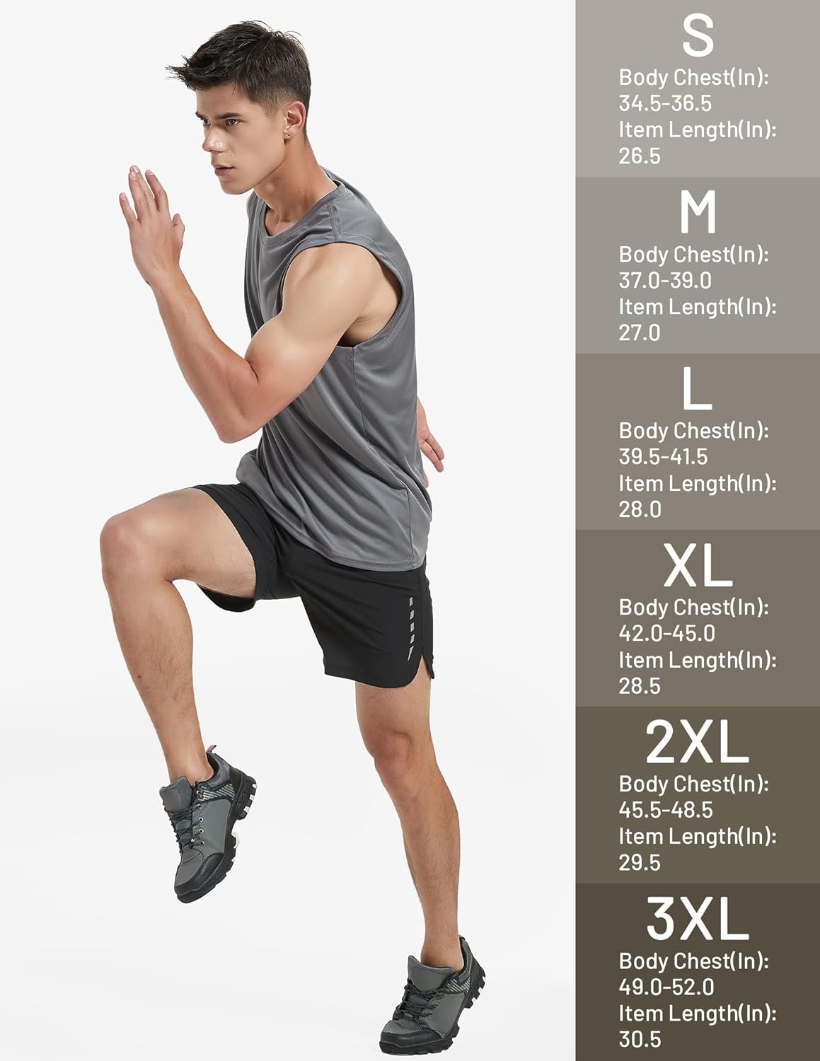 image:imageMIER Mens Workout Tank Tops UPF 50 Swim Shirts Quick Dry Running Sleeveless UV Protection Muscle TeesDark Grey